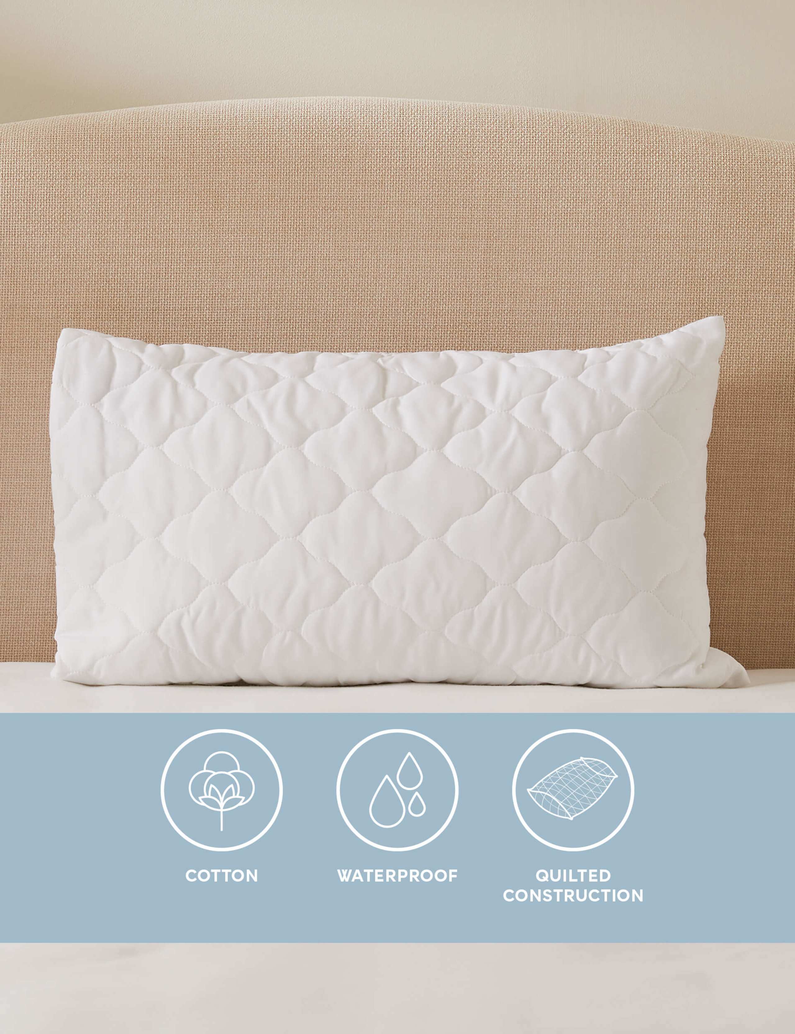 2pk Quilted Waterproof Pillow Protectors