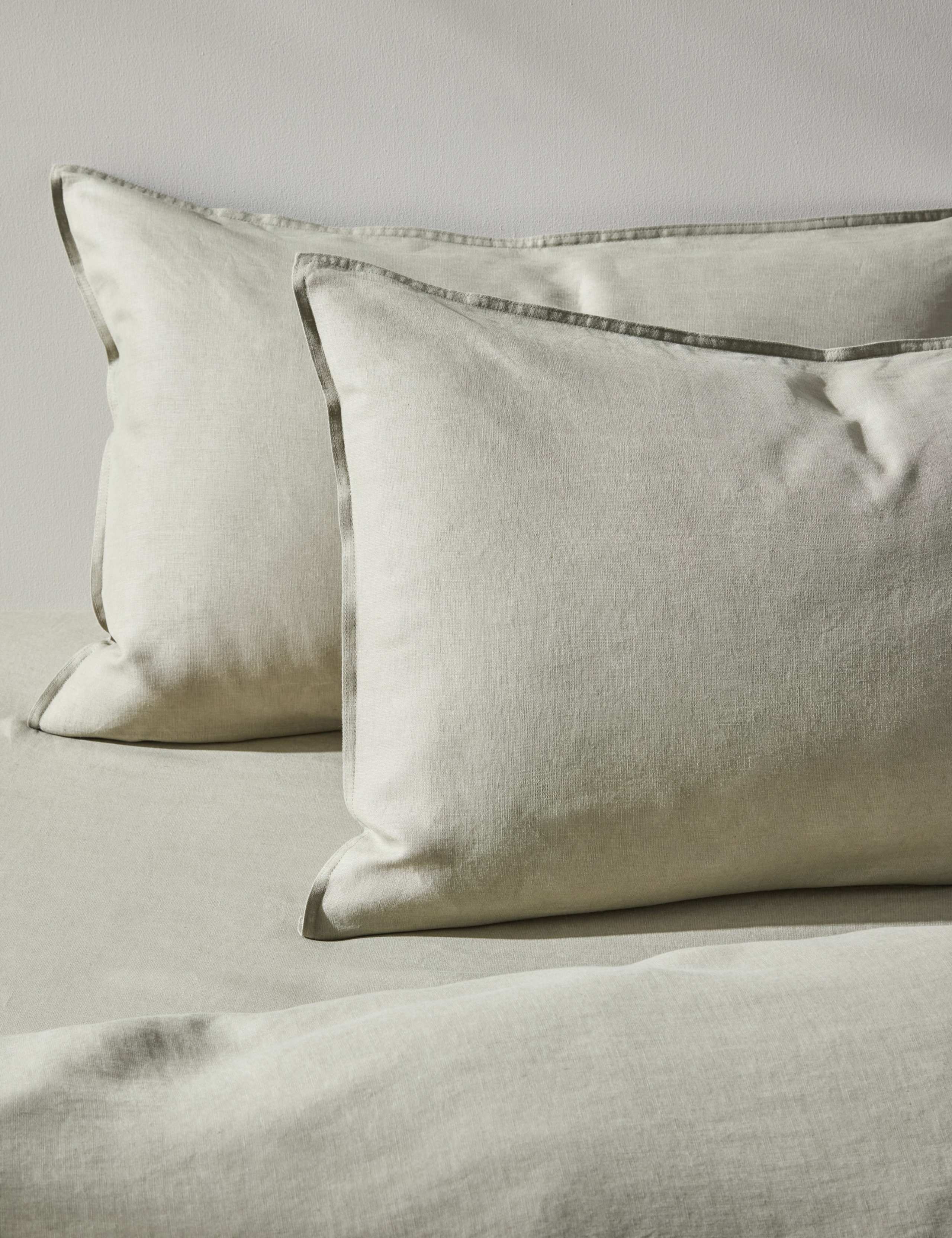 2pk Pure Linen Standard Pillowcases