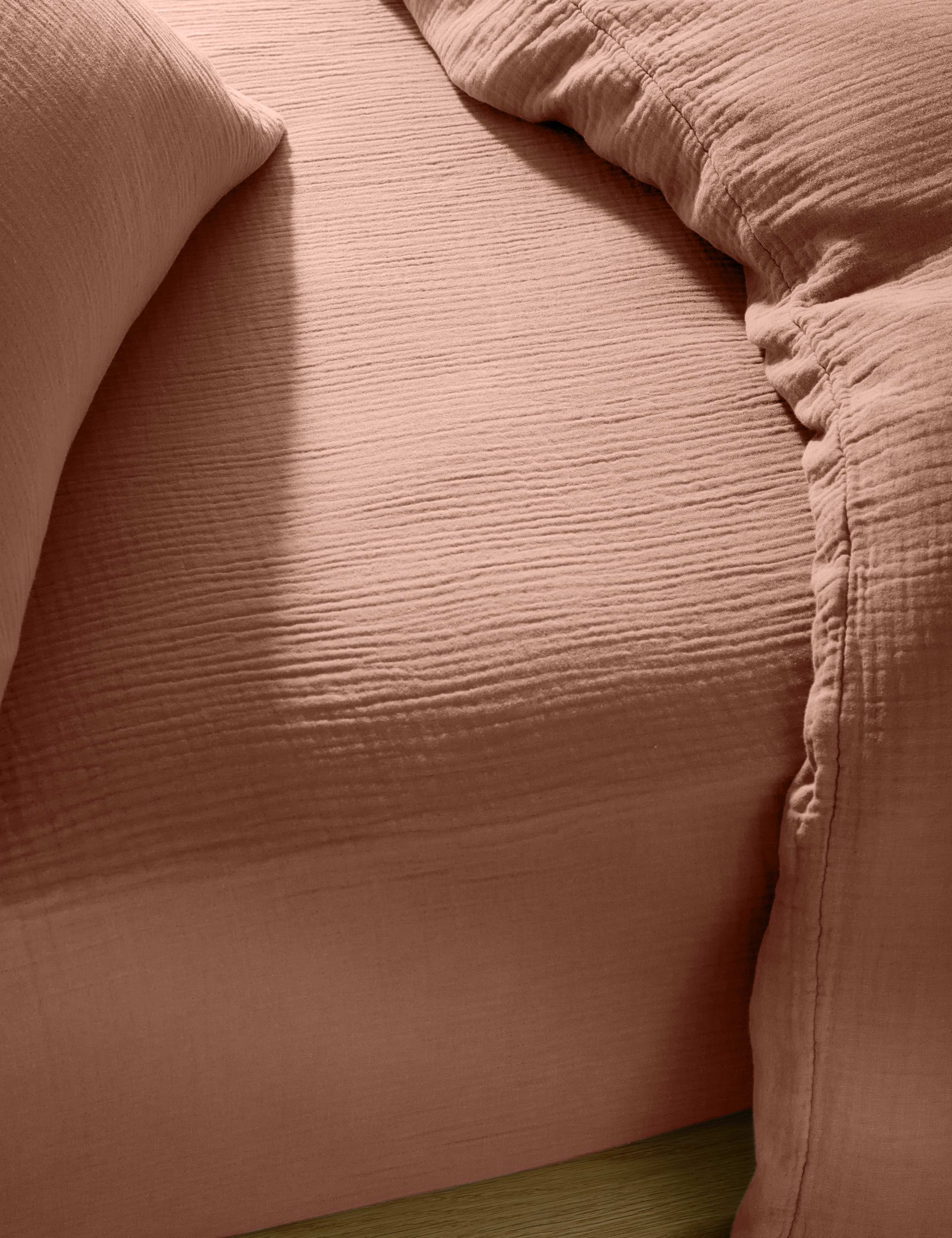 Pure Cotton Muslin Deep Fitted Sheet