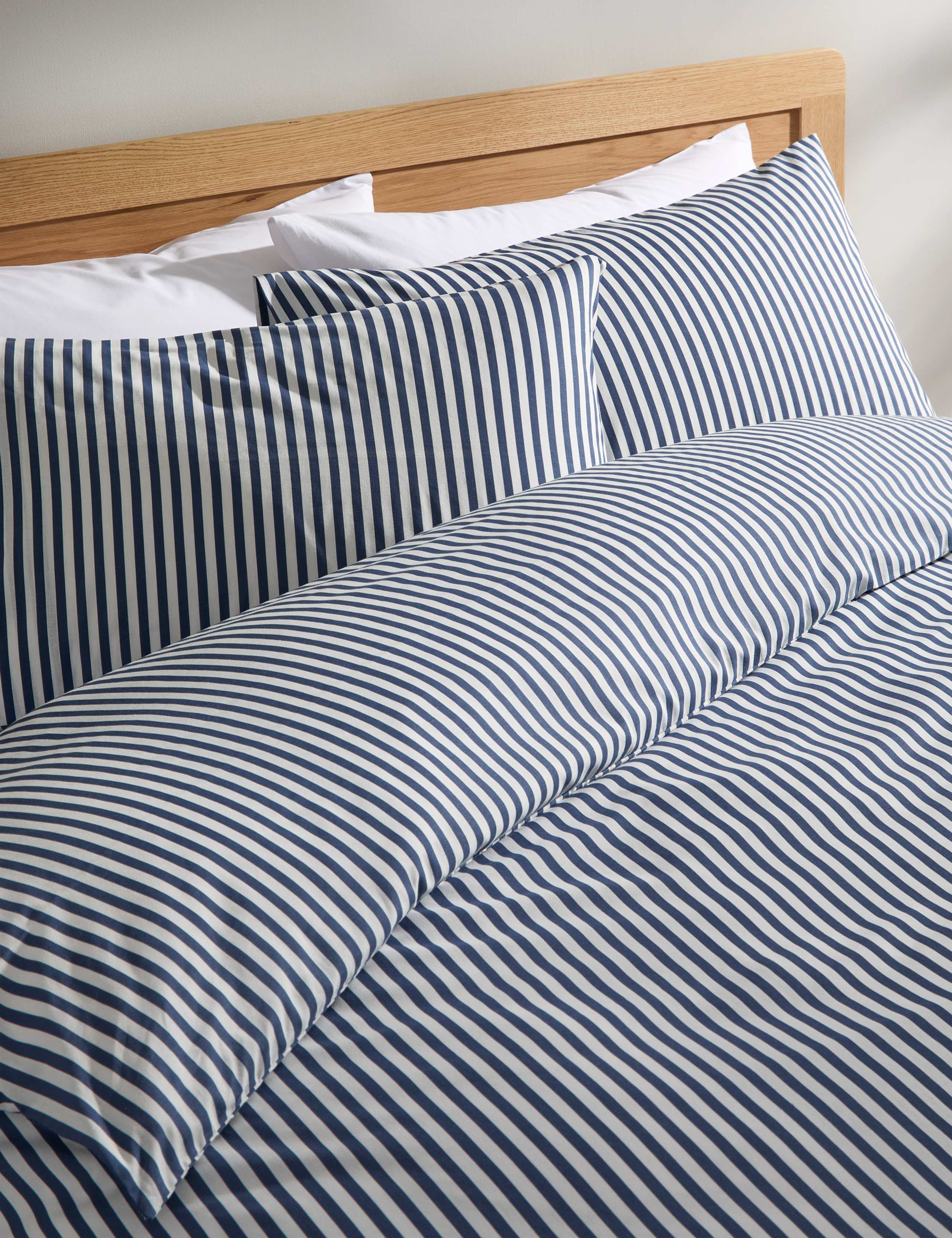 Cotton Blend Striped Bedding Set