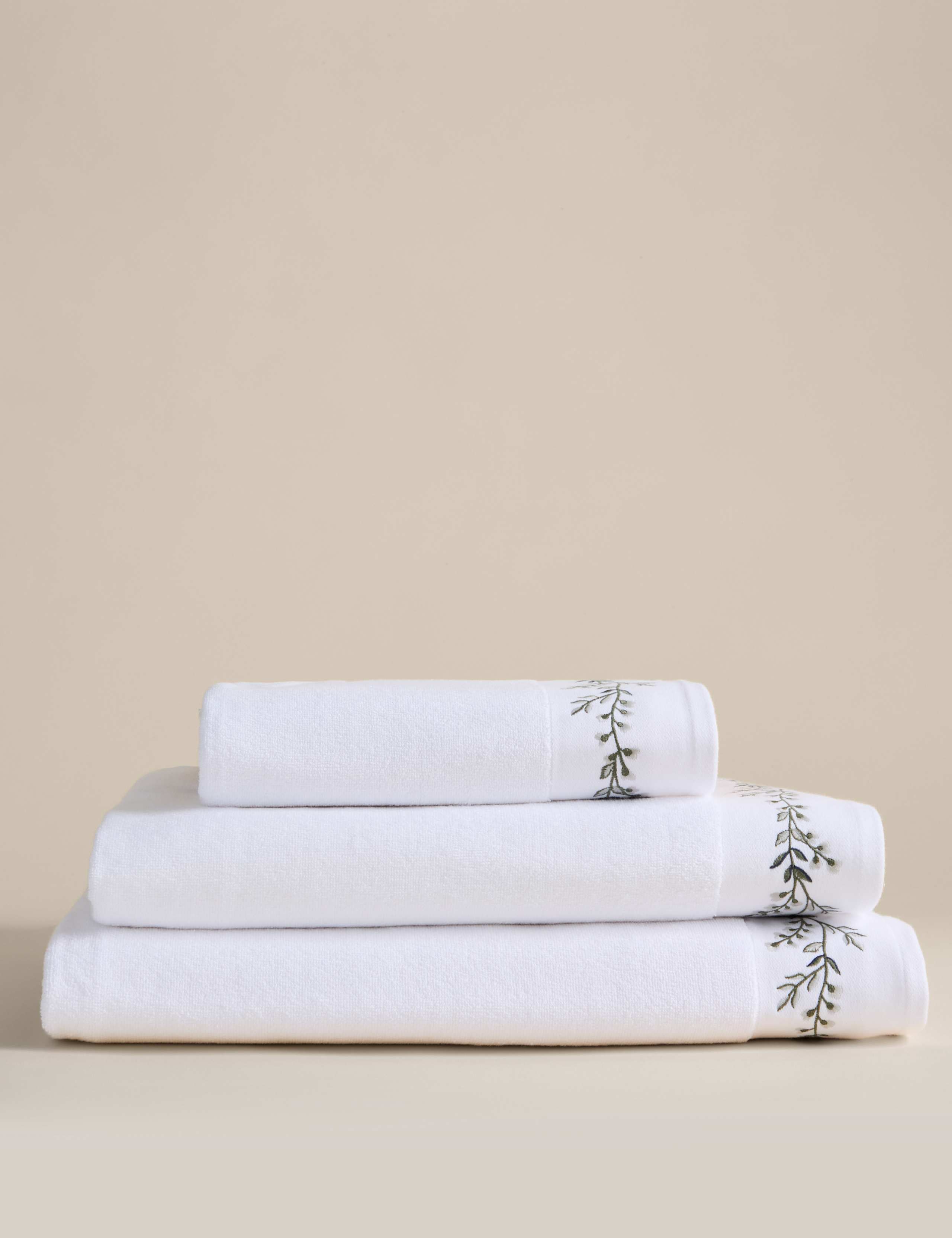 Pure Cotton Embroidered Floral Bath Towel