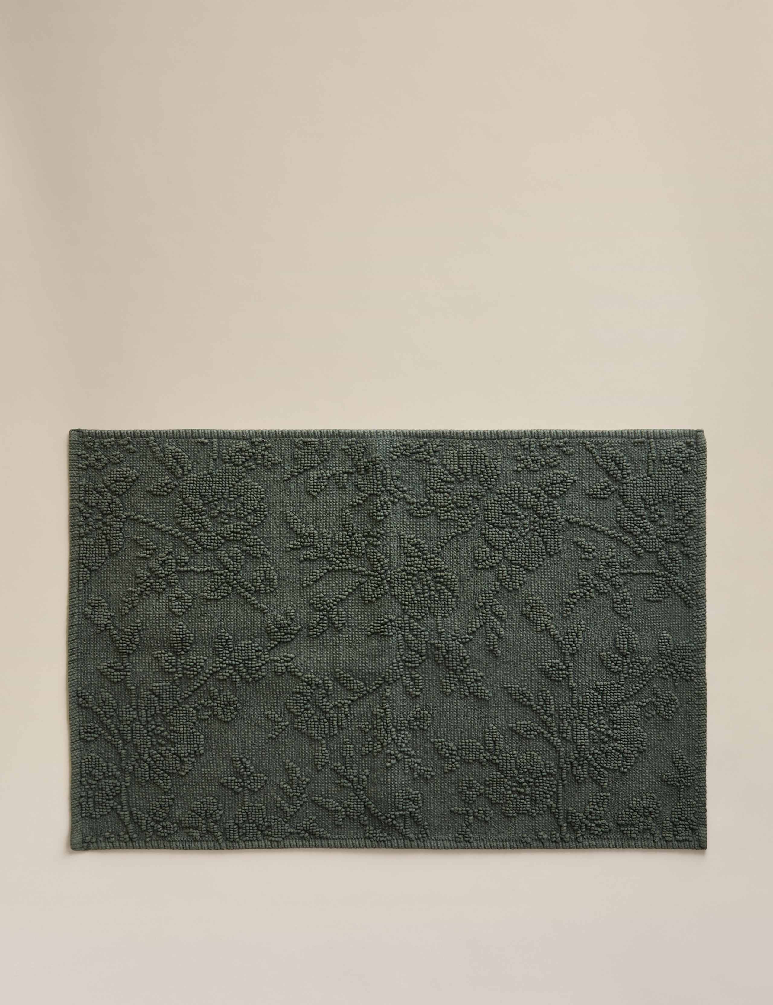 Pure Cotton Floral Bath Mat