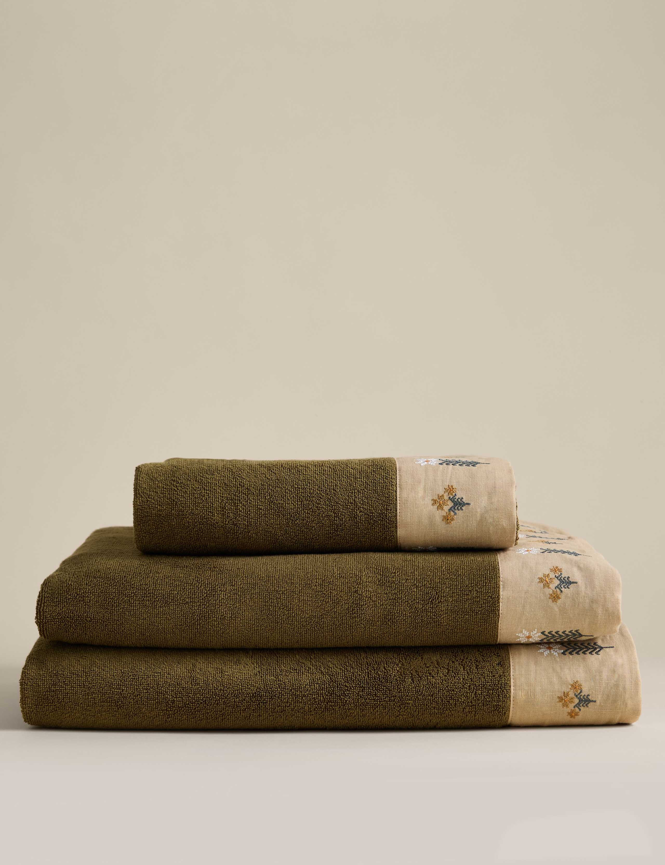 Pure Cotton Floral Embroidered Towel