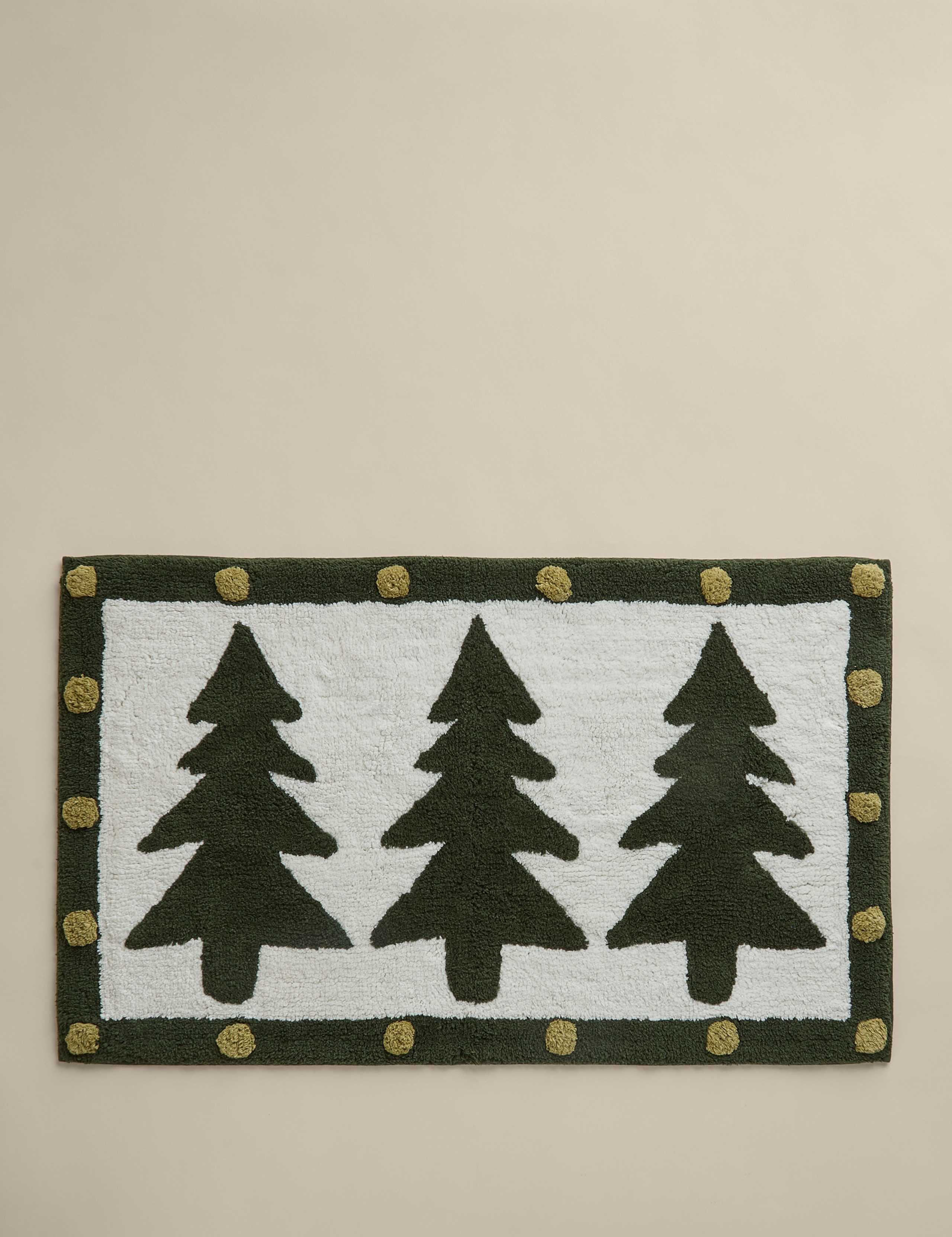Pure Cotton Christmas Tree Bath Mat