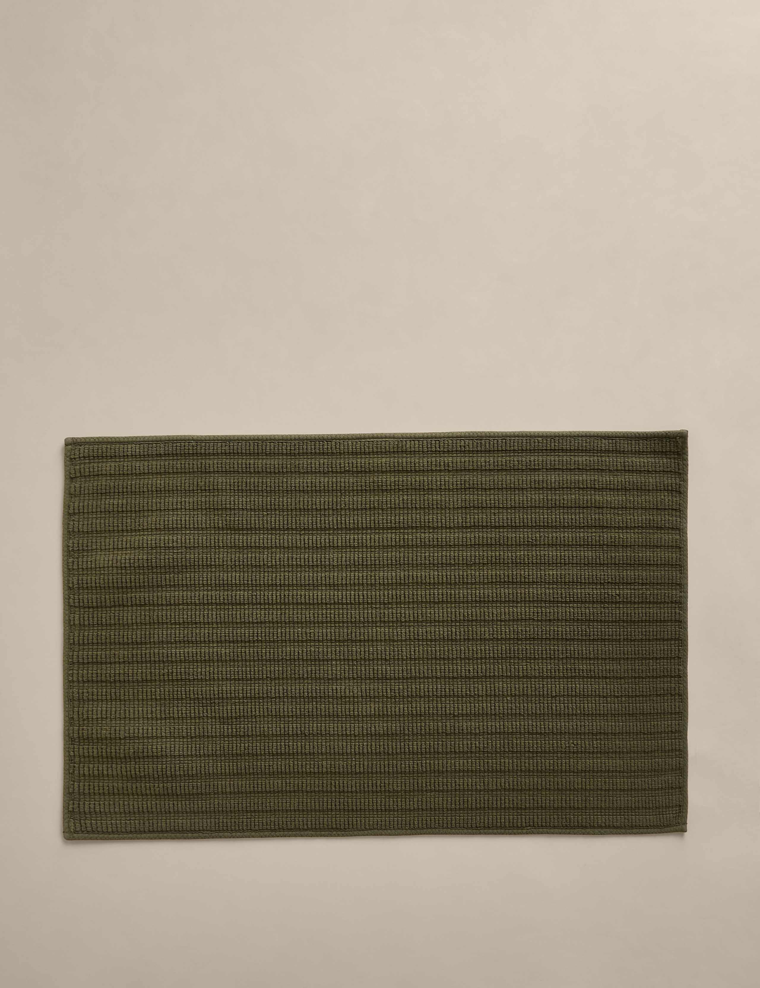 Pure Cotton Ribbed Woven Bath Mat
