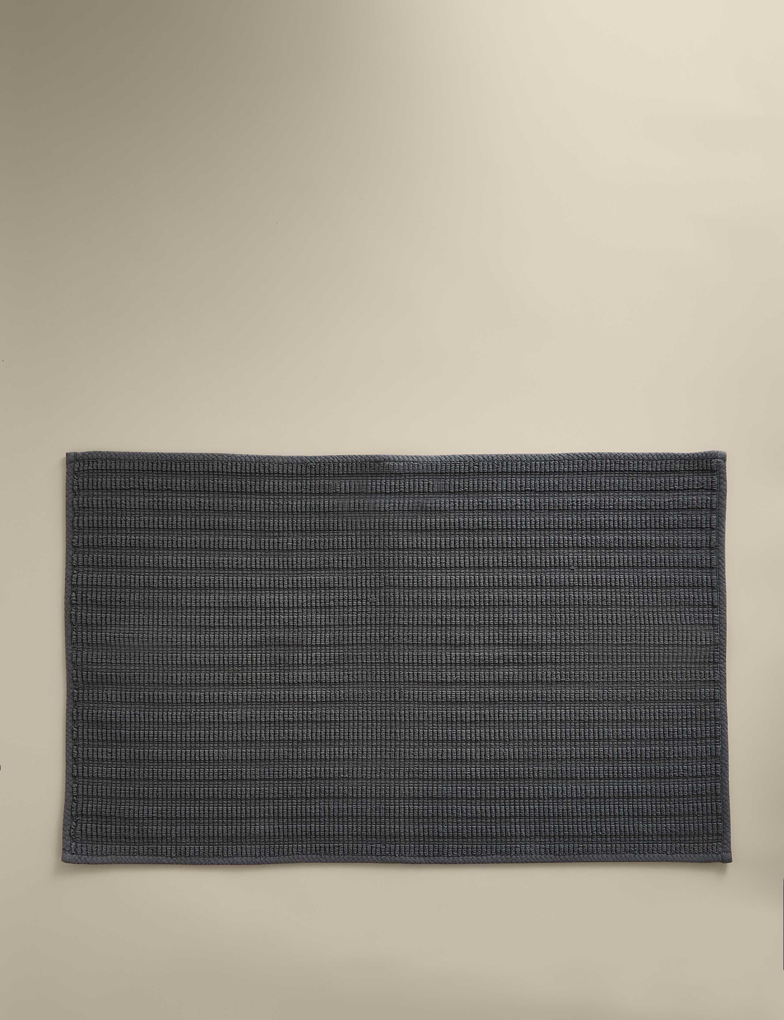 Pure Cotton Ribbed Woven Bath Mat