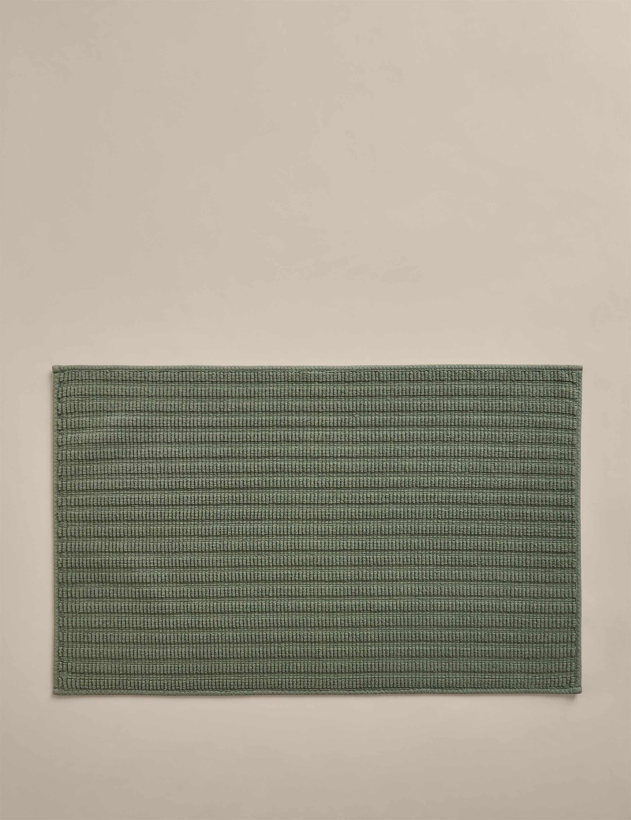 Pure Cotton Ribbed Woven Bath Mat