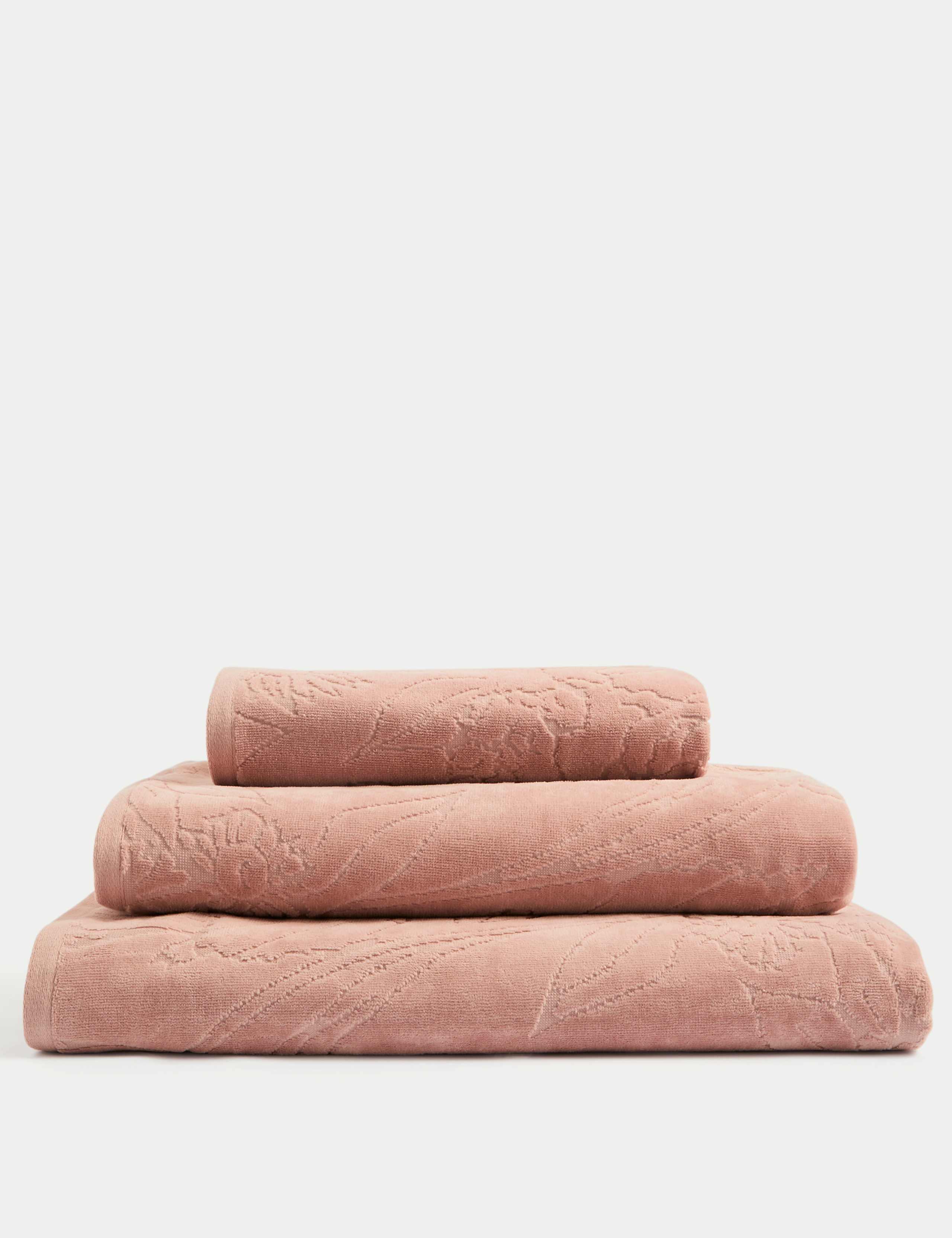 Pure Cotton Linear Floral Towel