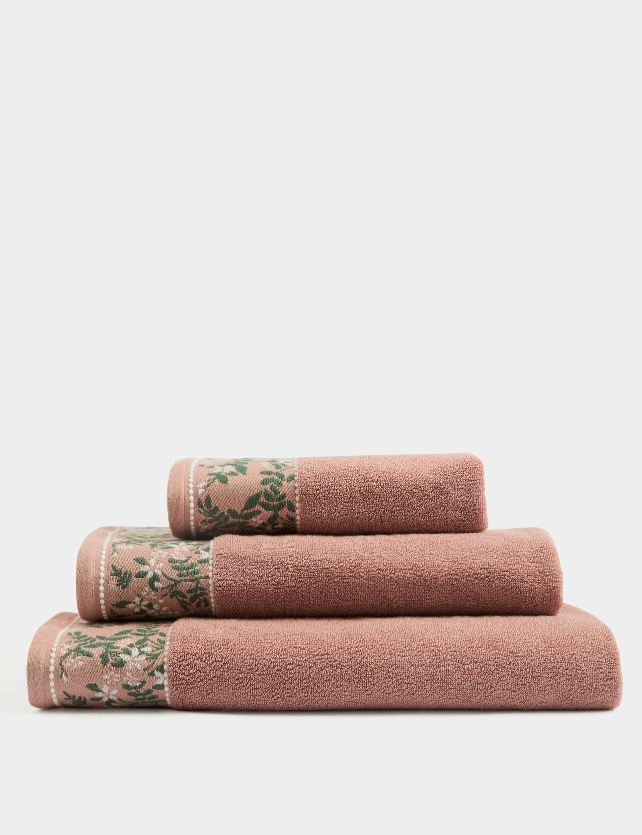 Pure Cotton Woven Floral Towel