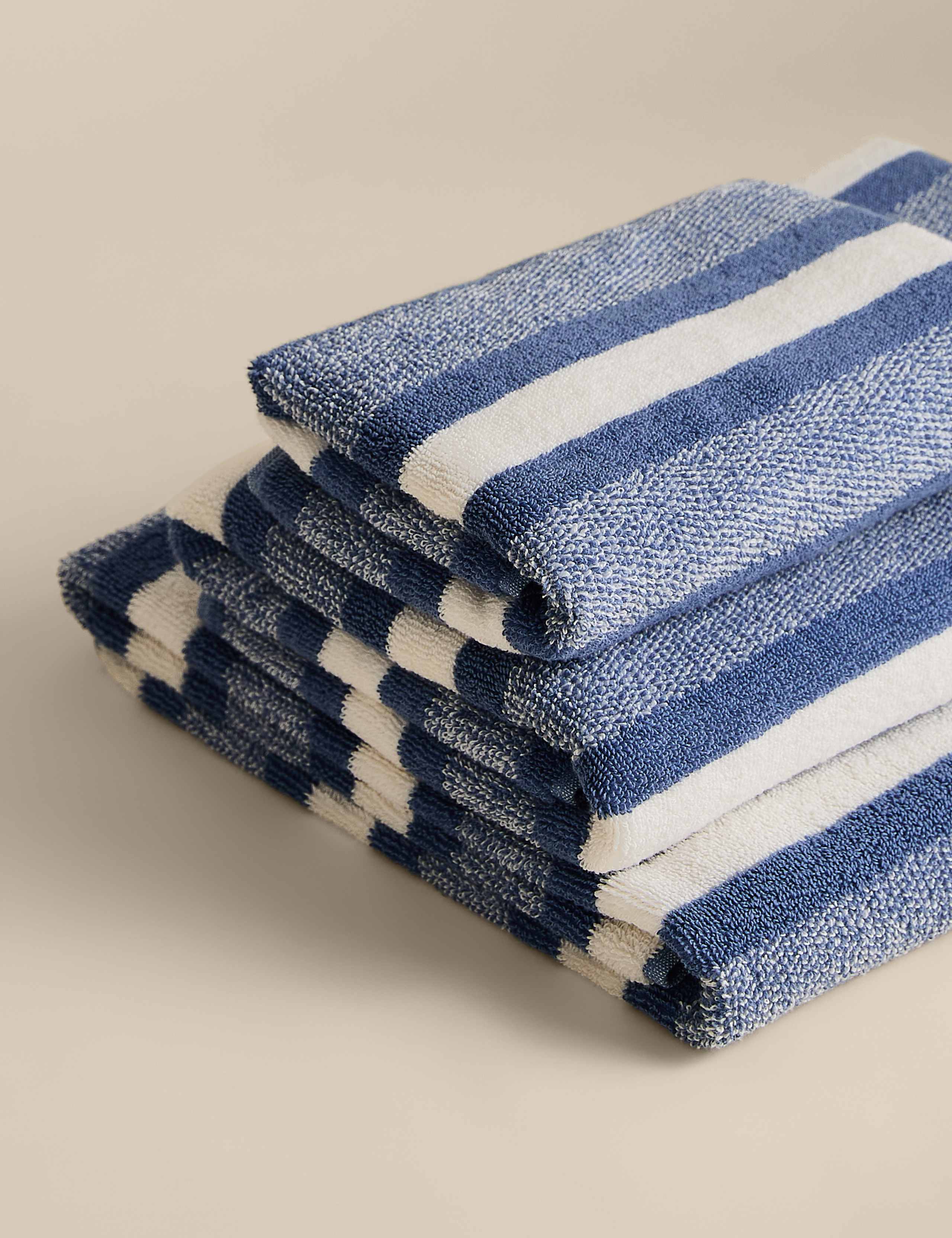 Pure Cotton Marl Striped Towel