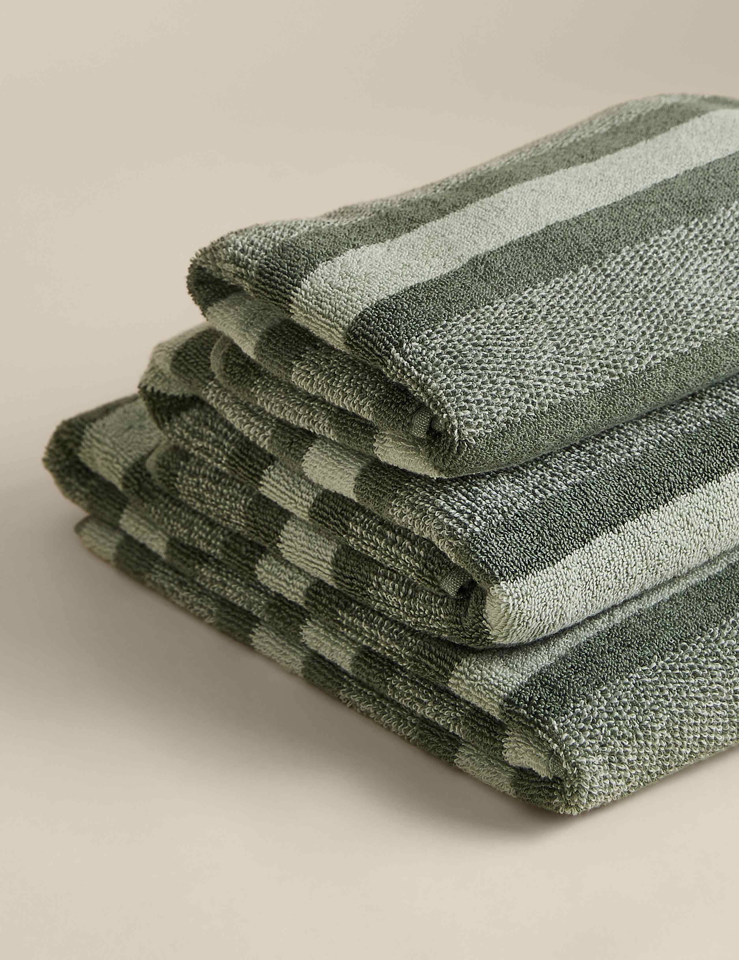 Pure Cotton Marl Striped Towel