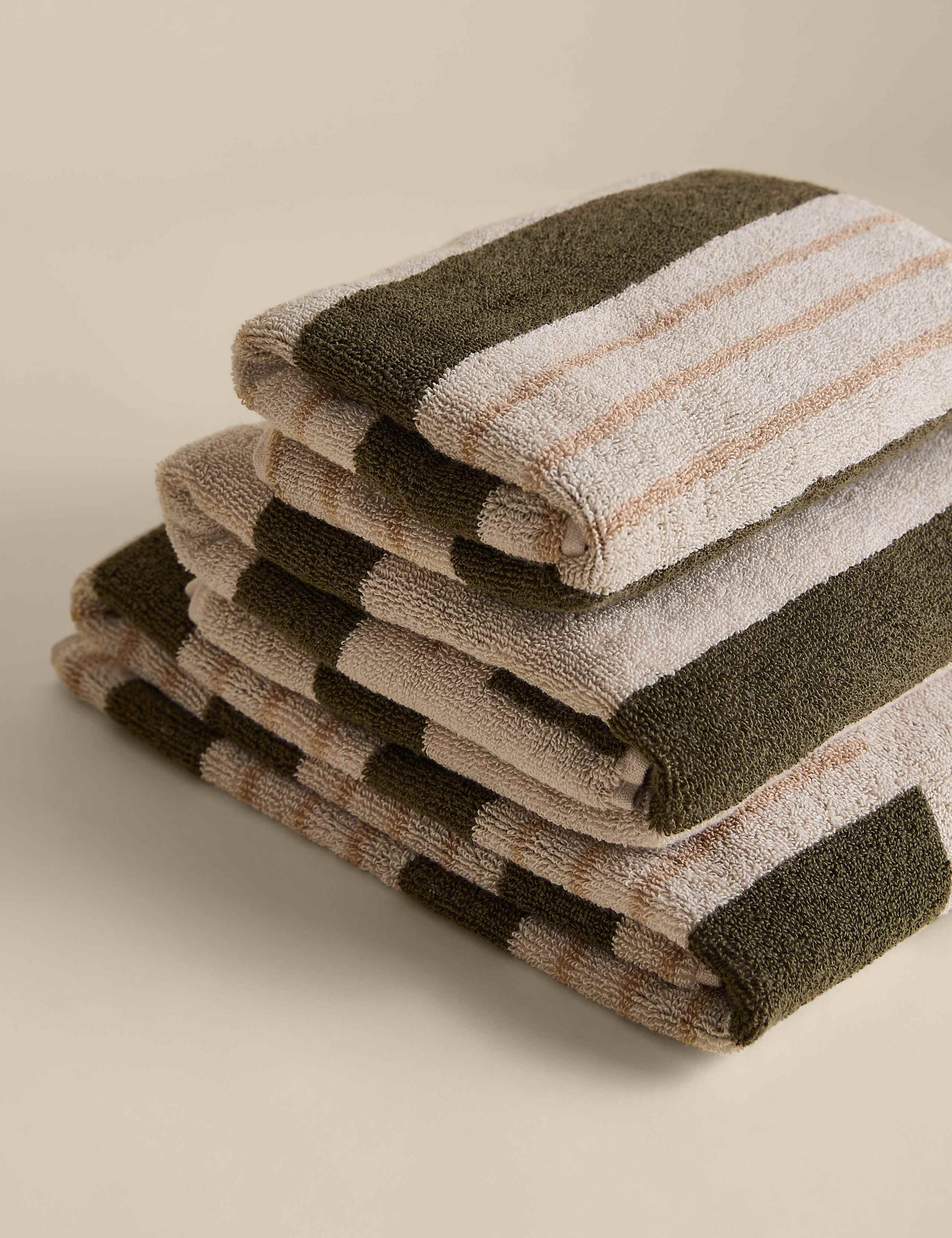 Pure Cotton Block Striped Towel