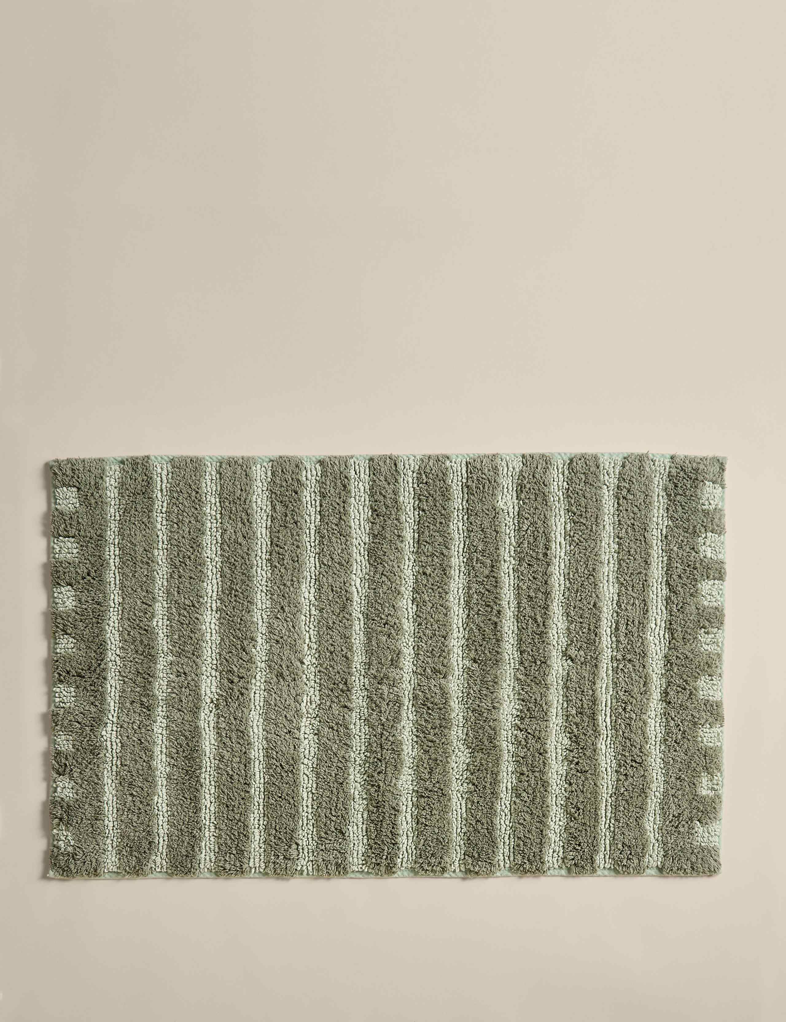 Pure Cotton Striped Tufted Bath Mat