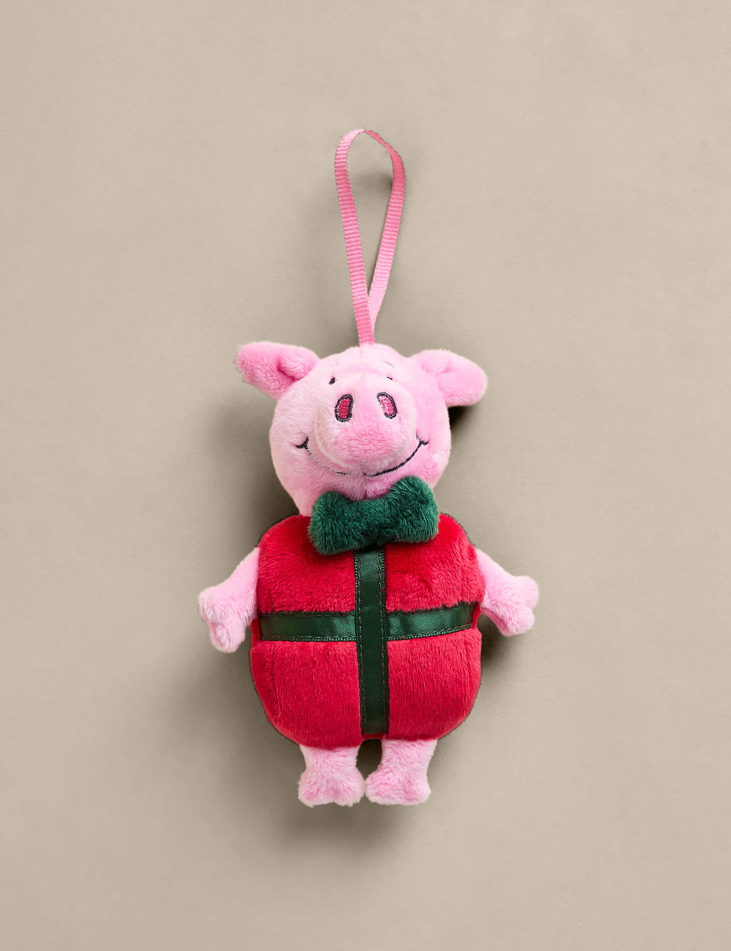 Faux Fur Percy Pig™ Present Tree Decoration