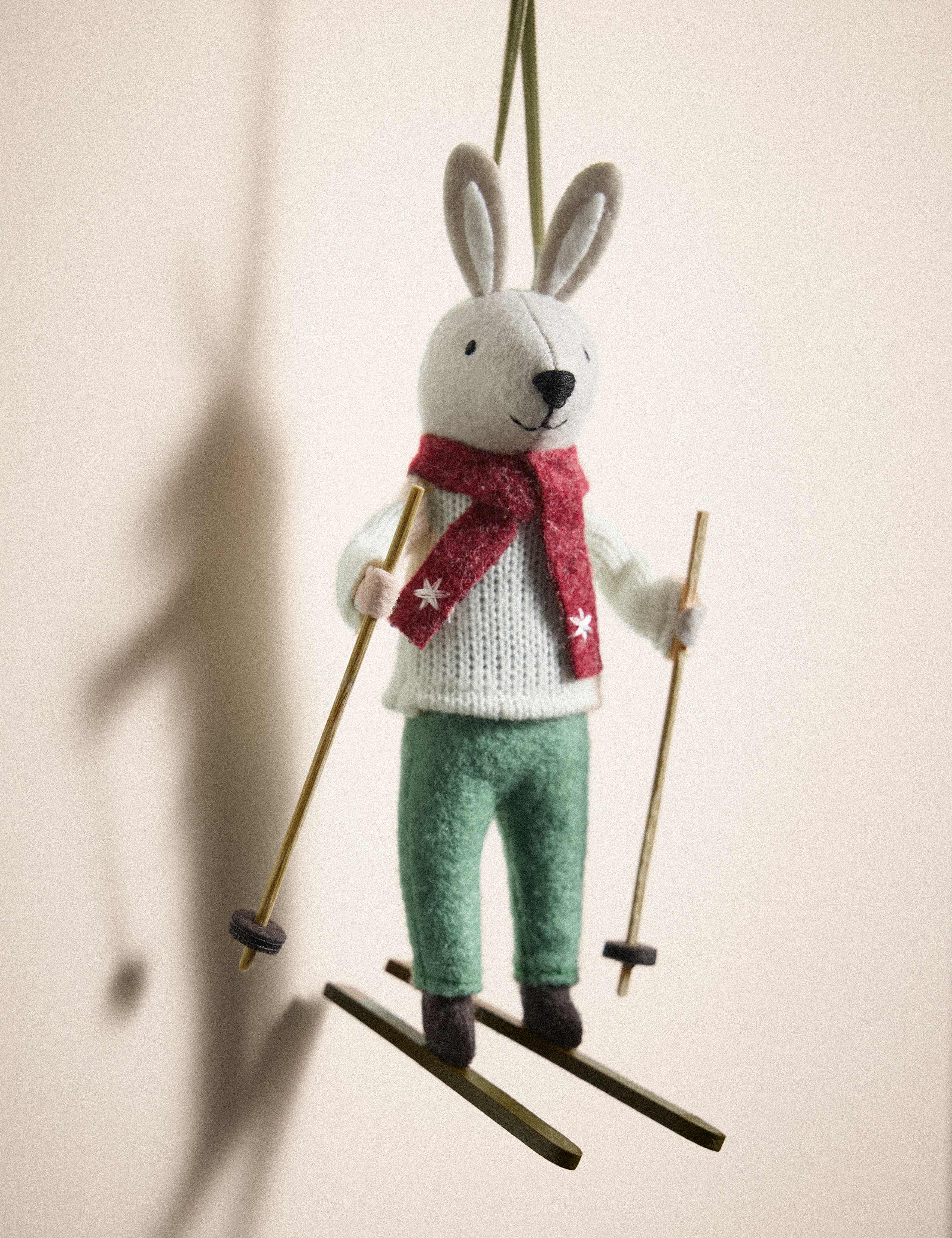Felt Hanging Skiing Rabbit Decoration