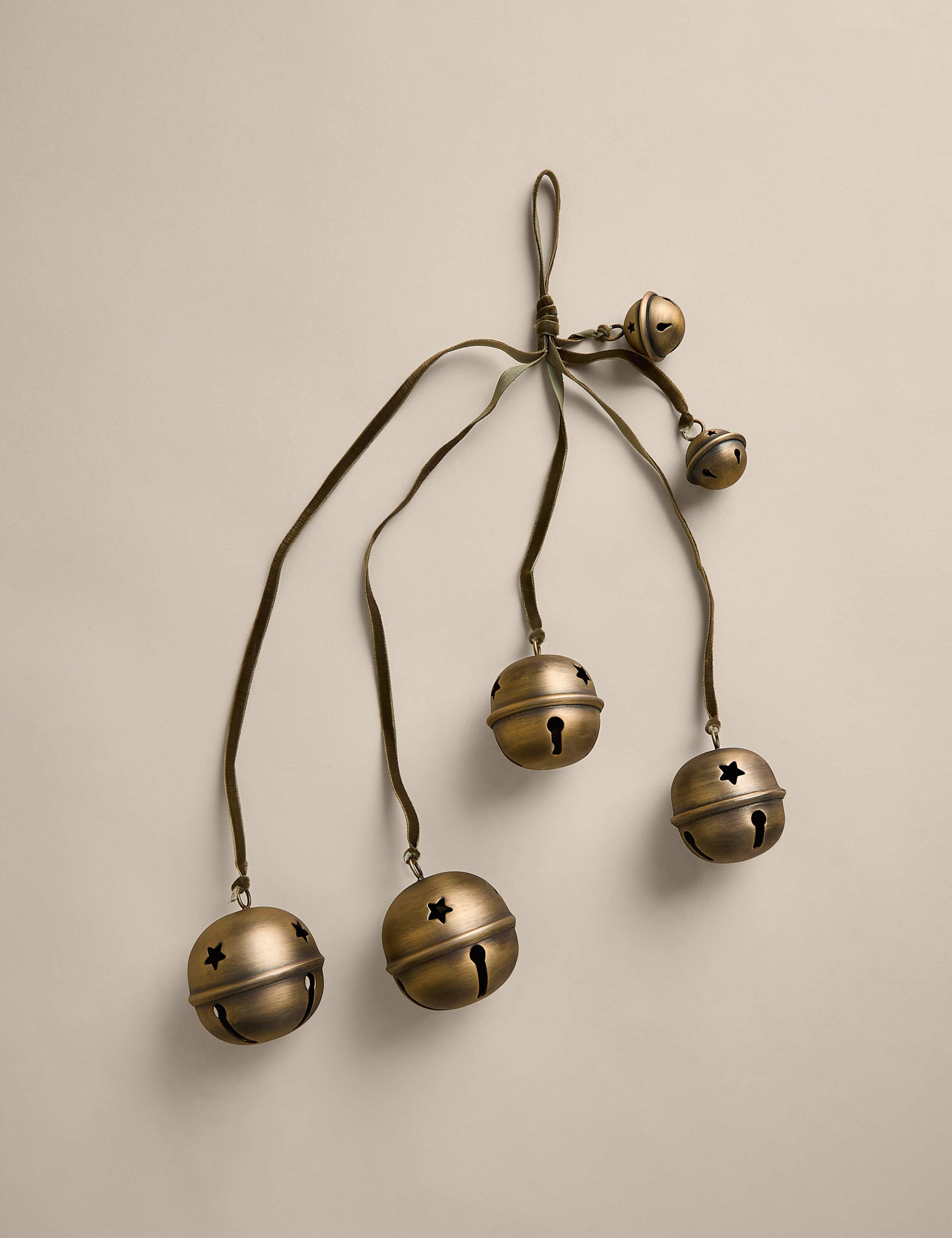 Brass Hanging Cascading Bells Decoration
