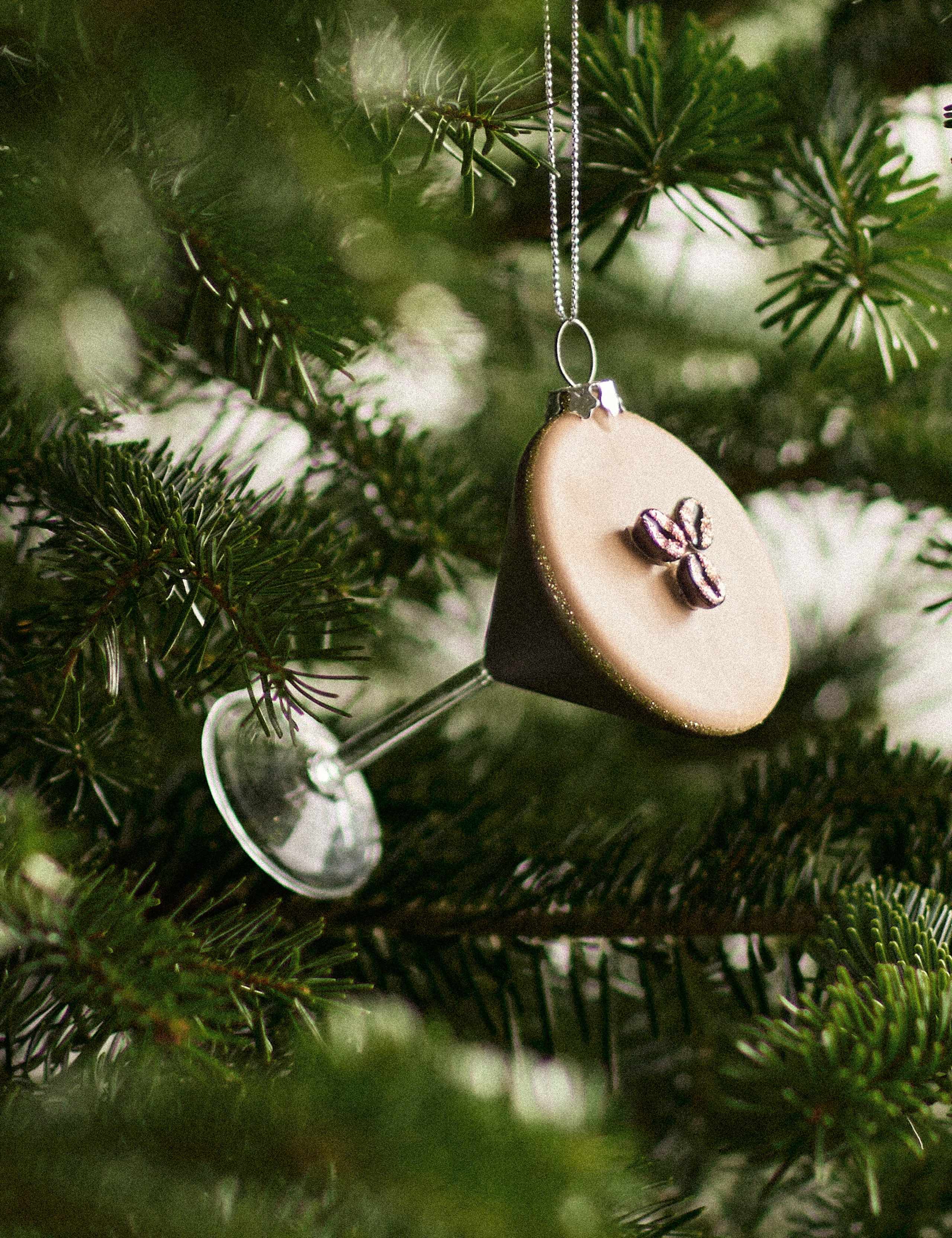 Glass Hanging Espresso Martini Tree Decoration