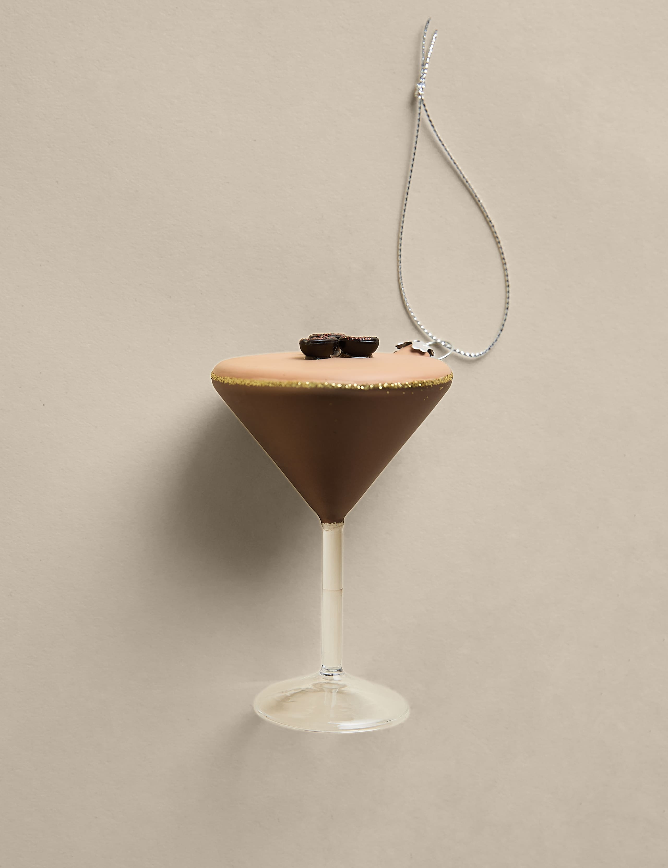 Glass Hanging Espresso Martini Tree Decoration