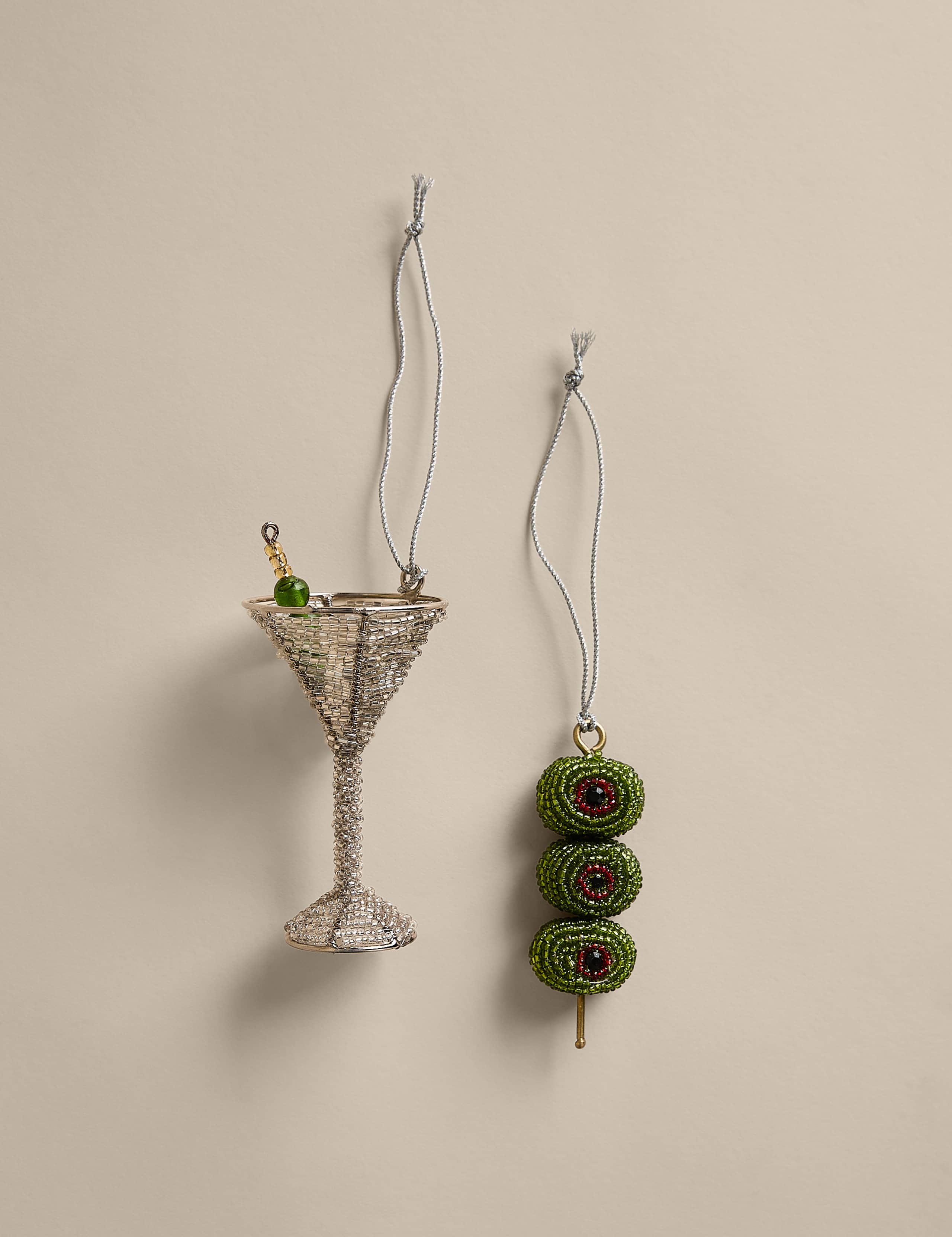 2 Pack Martini & Olives Hanging Decorations