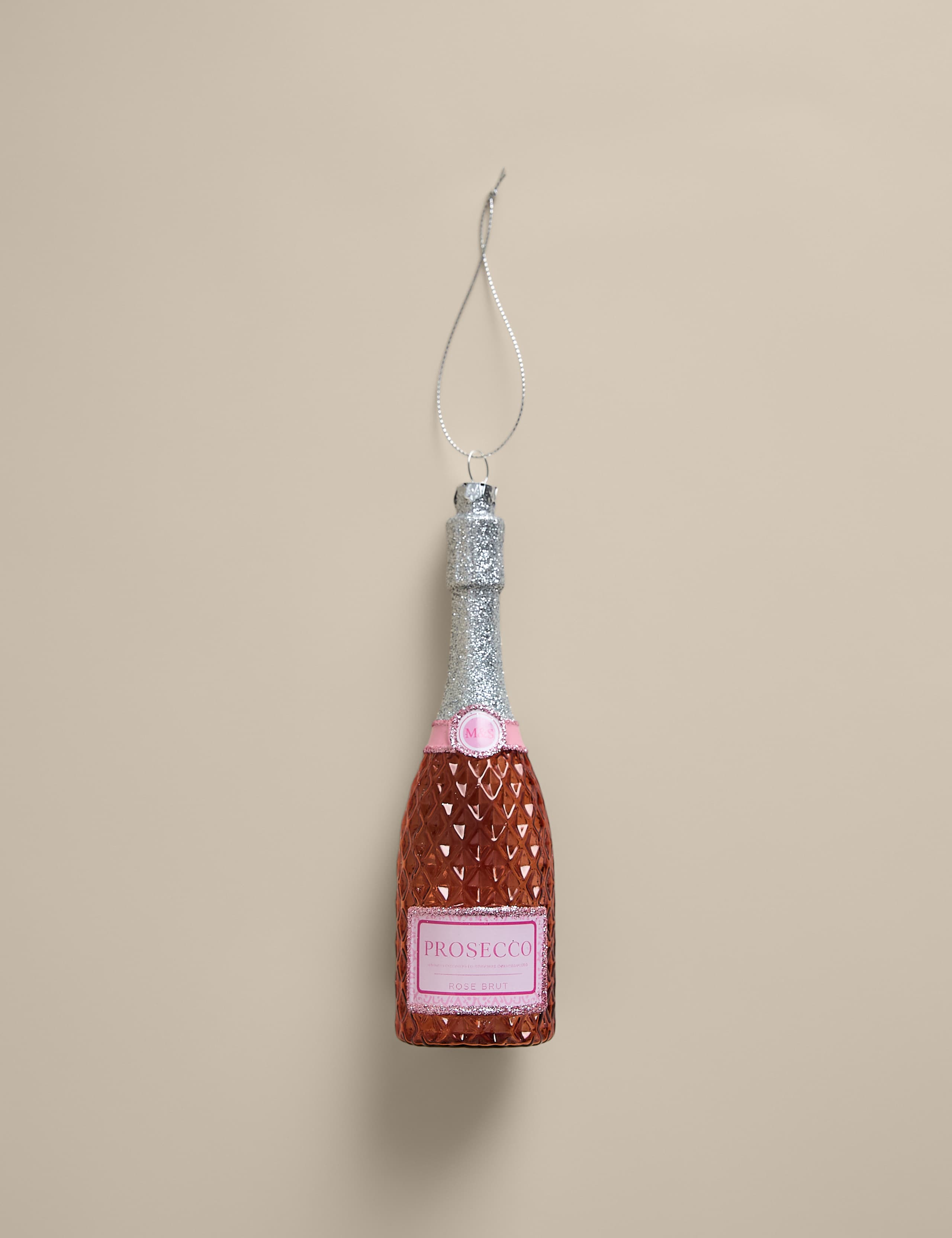 Glass Champagne Bottle Decoration