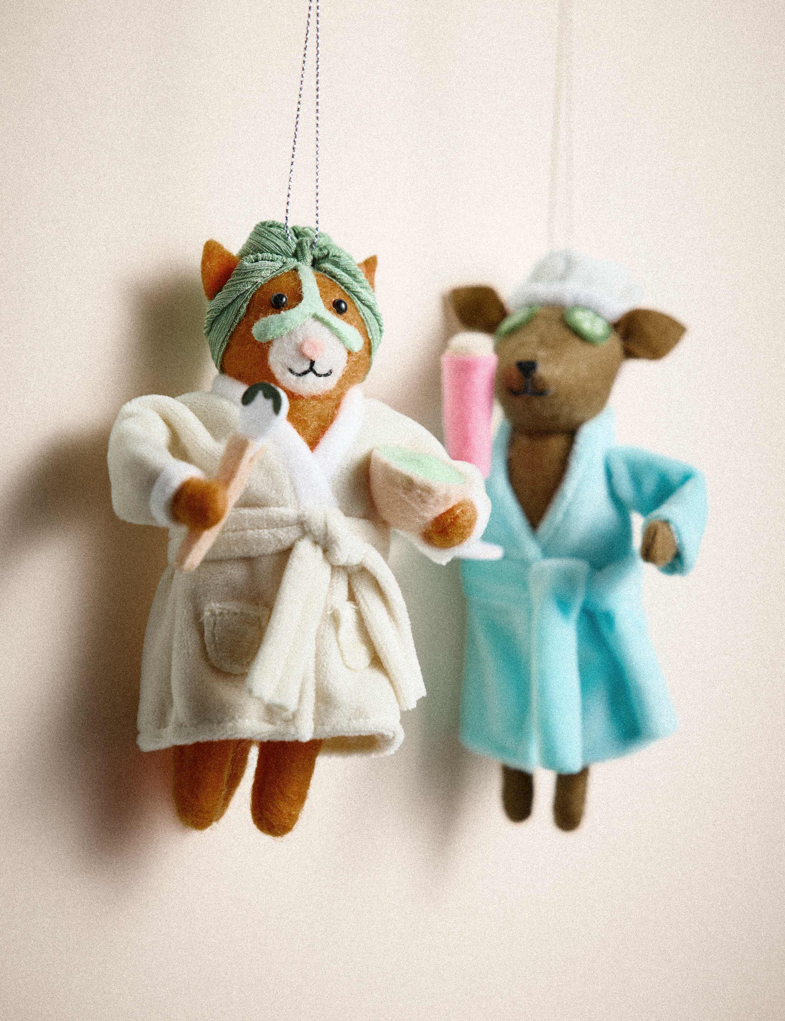 2 Pack Felt Pampered Pet Hanging Decorations