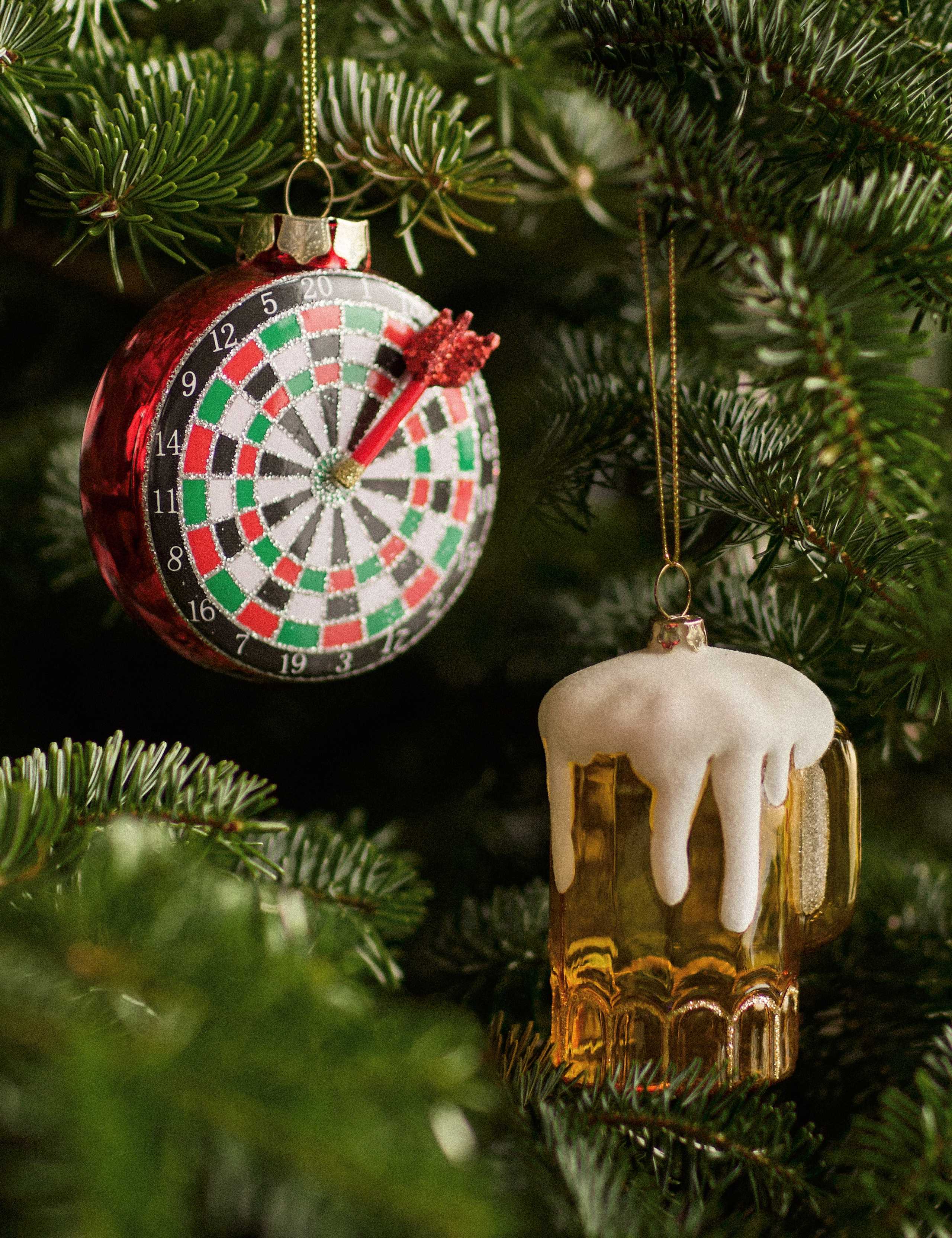 2 Pack Glass Hanging Dart Decorations