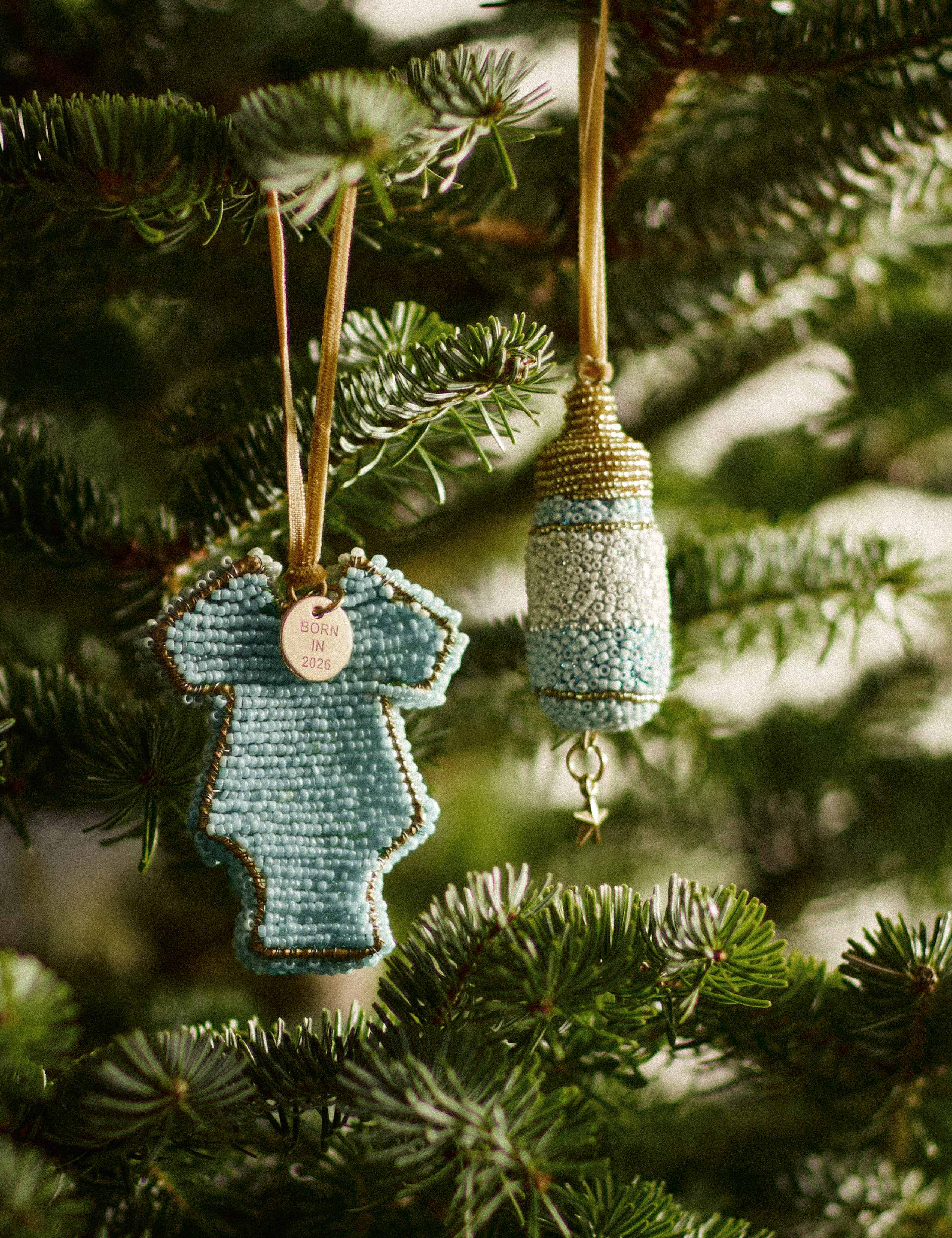 2 Pack Beaded New Baby Decorations