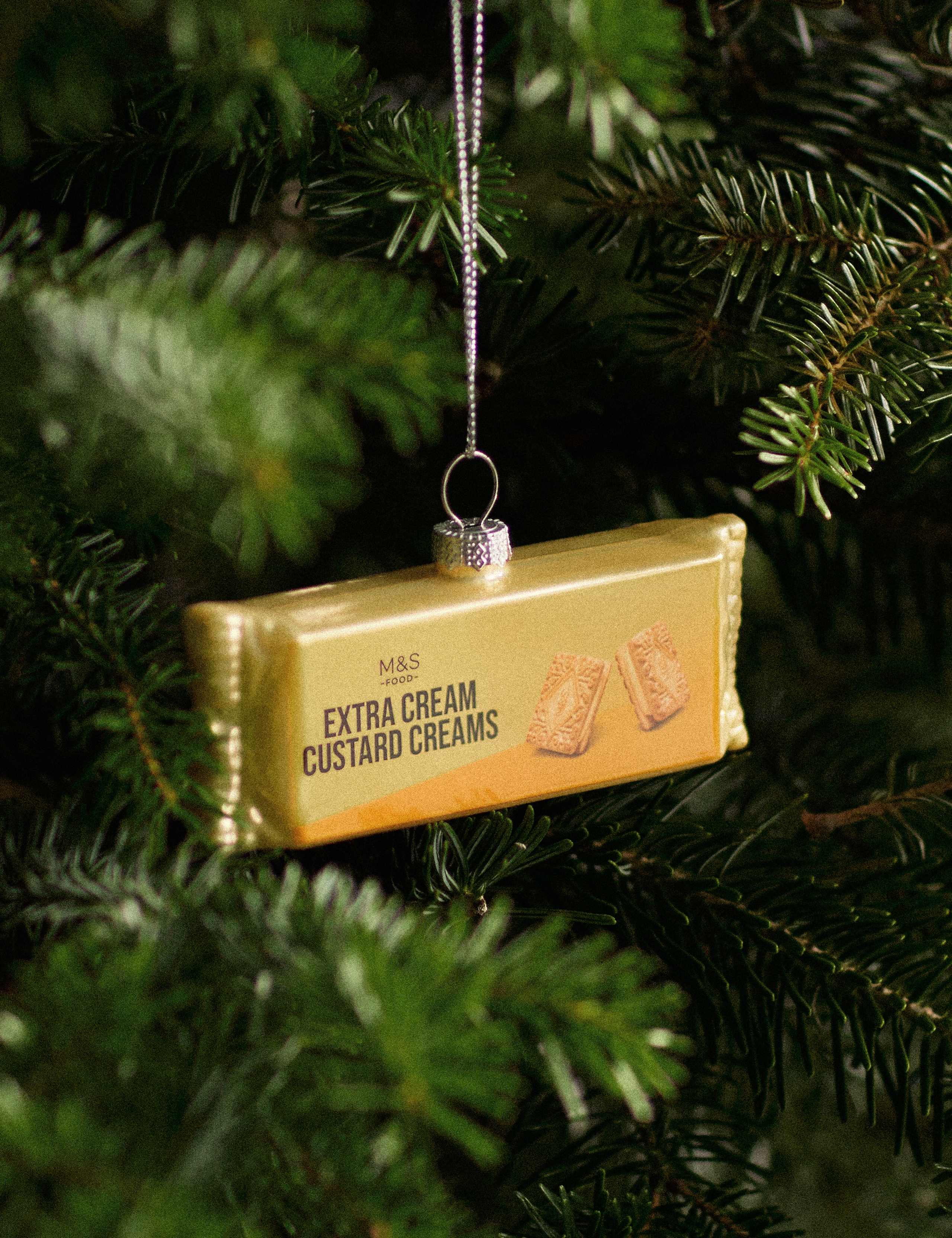 Glass Custard Creams Tree Decoration