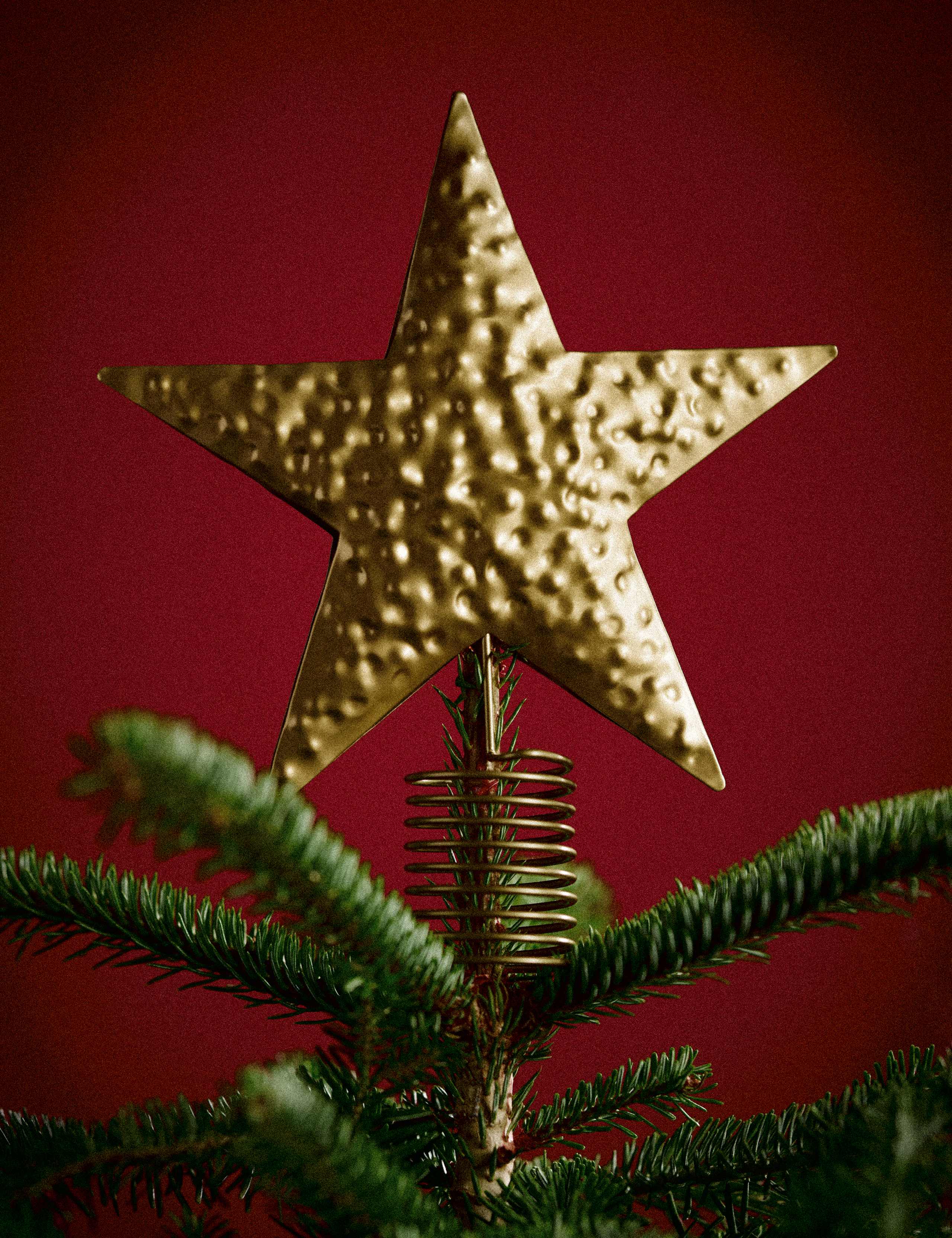 Gold Metal Star Tree Topper