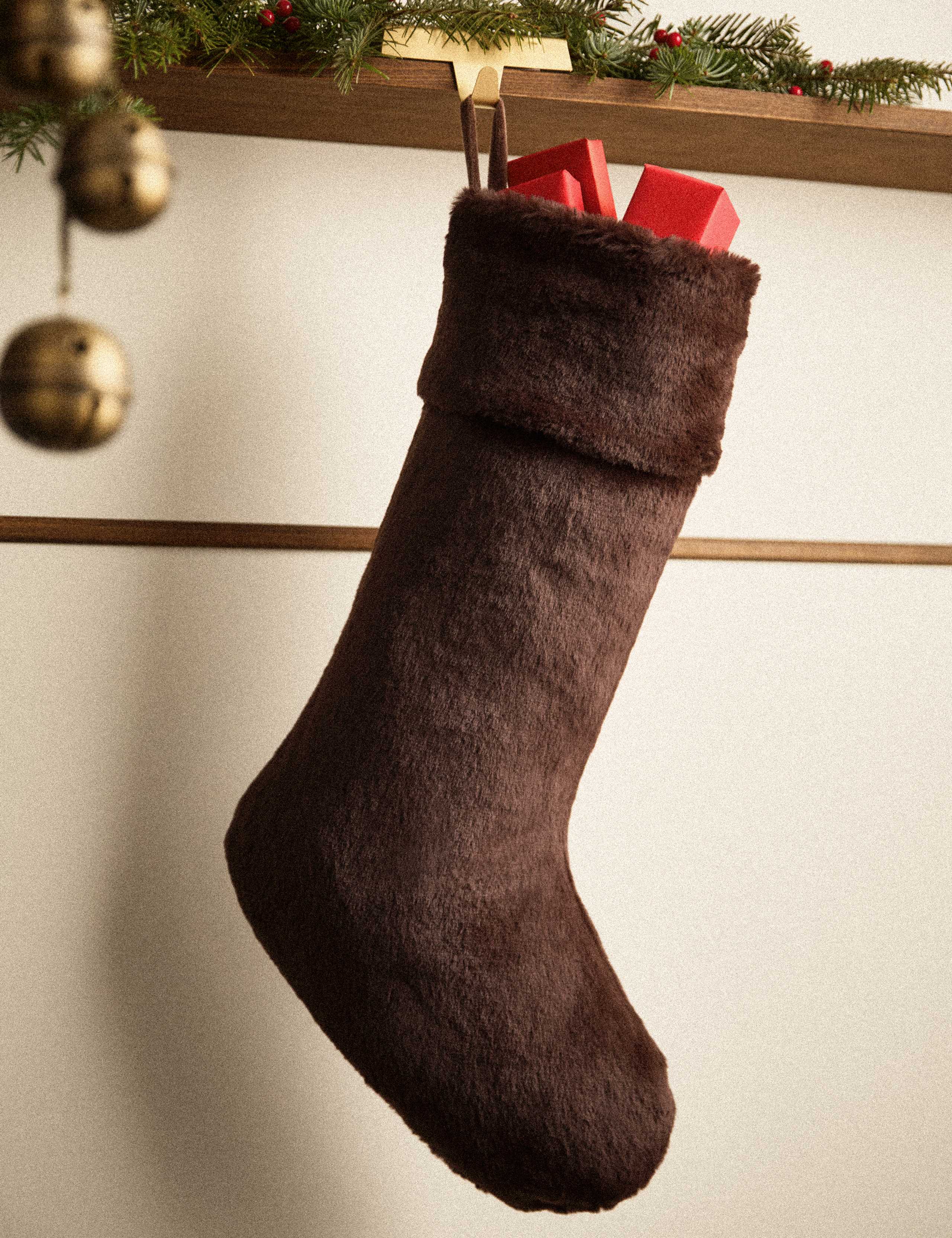 Faux Fur Hanging Stocking