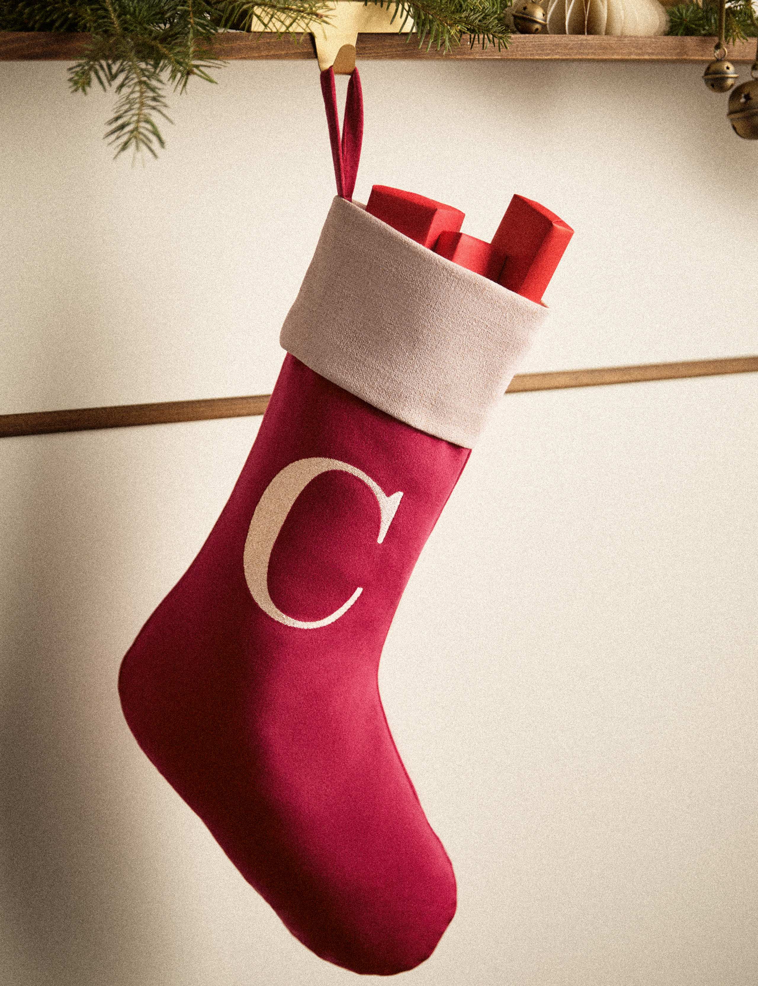 Alphabet Velvet Stocking