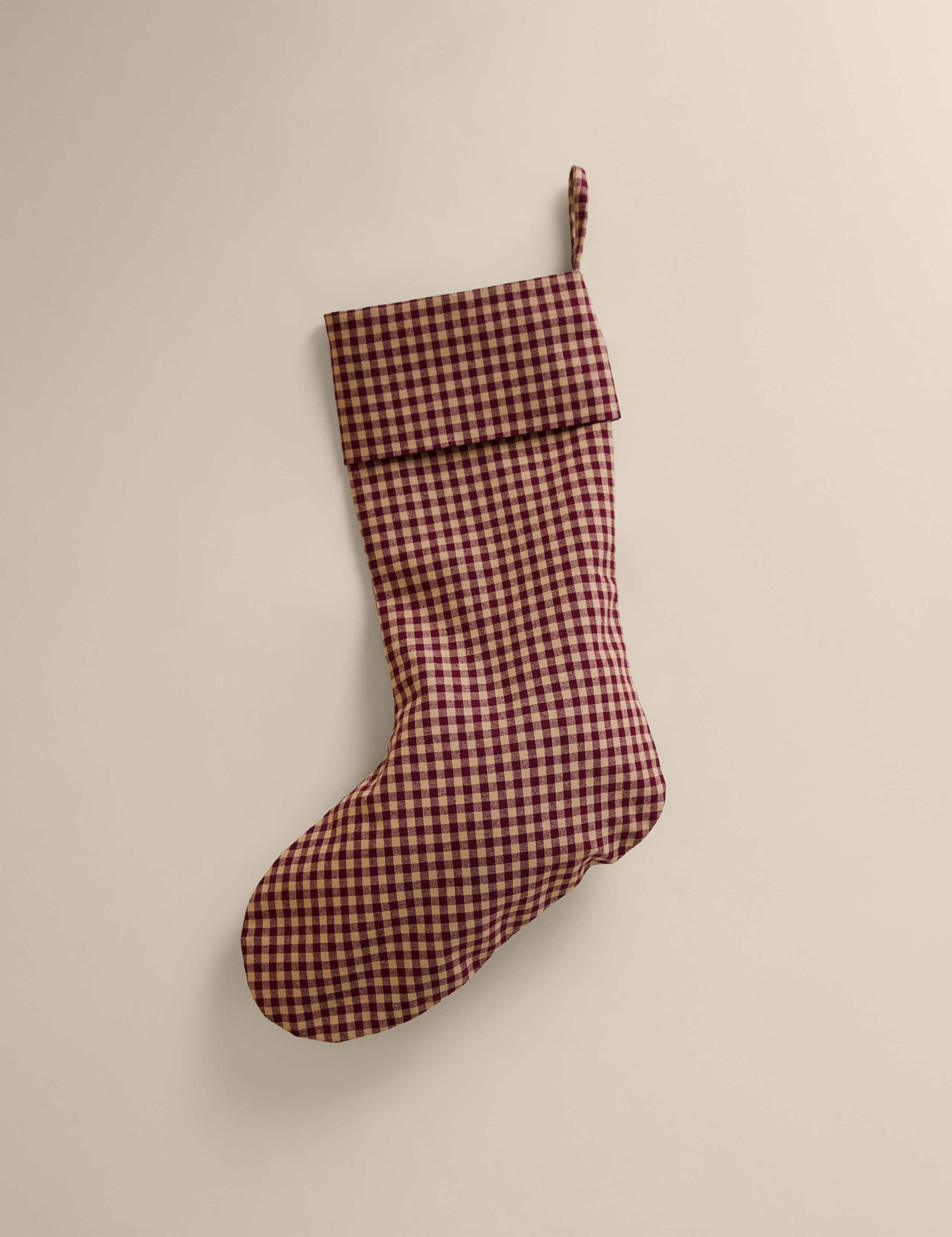 Woven Gingham Hanging Stocking