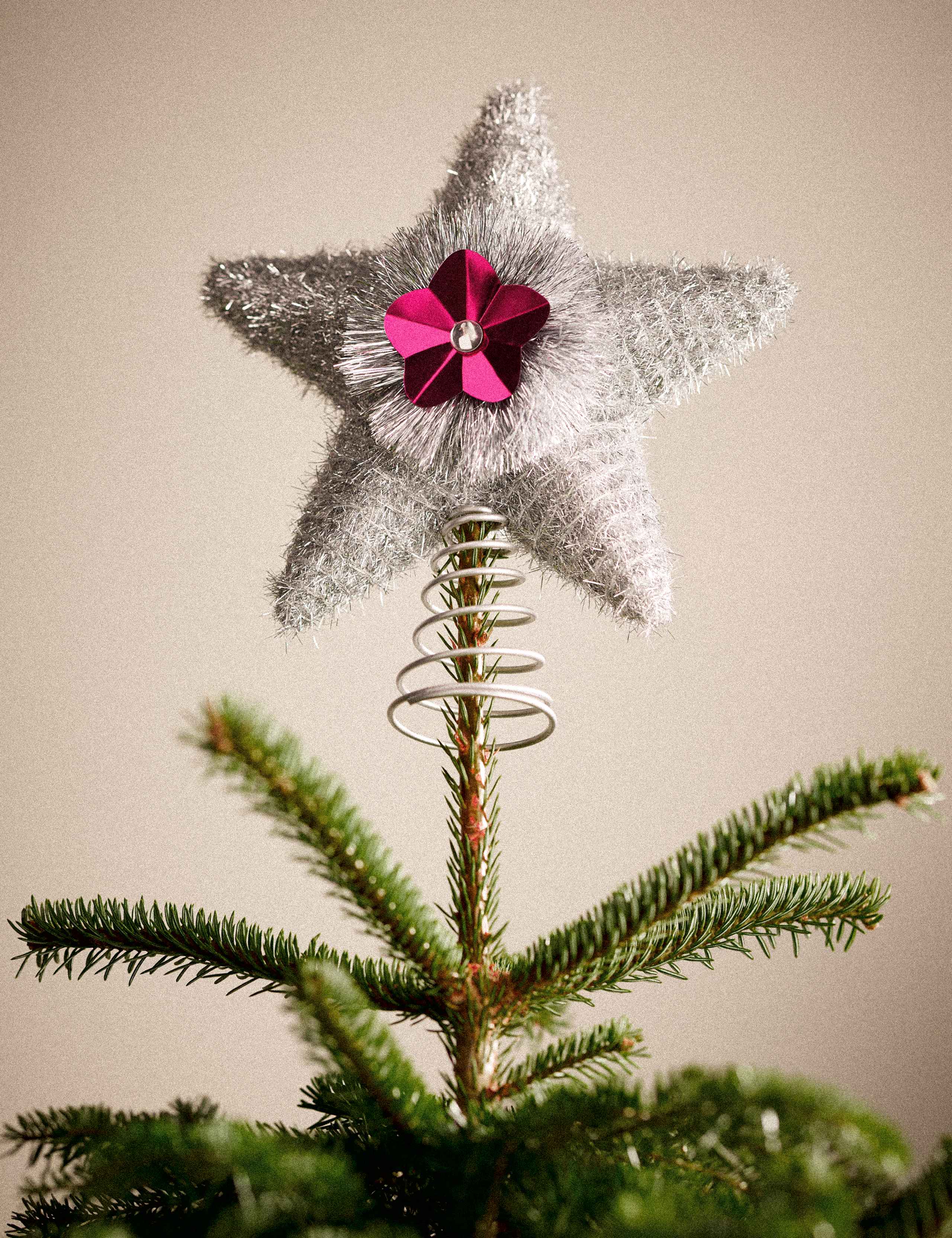 Tinsel Star Tree Topper