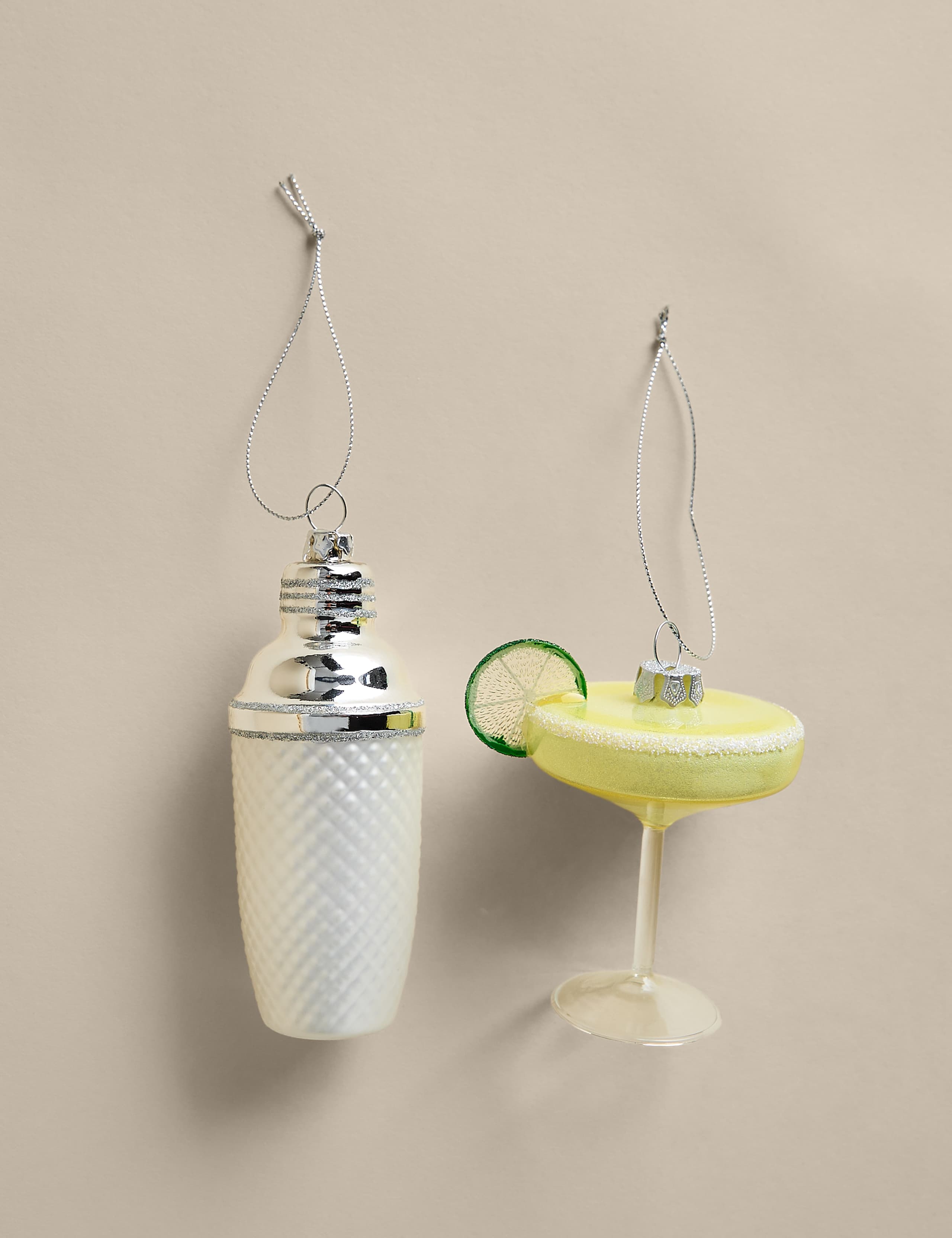 2 Pack Glass Hanging Cocktail Decorations