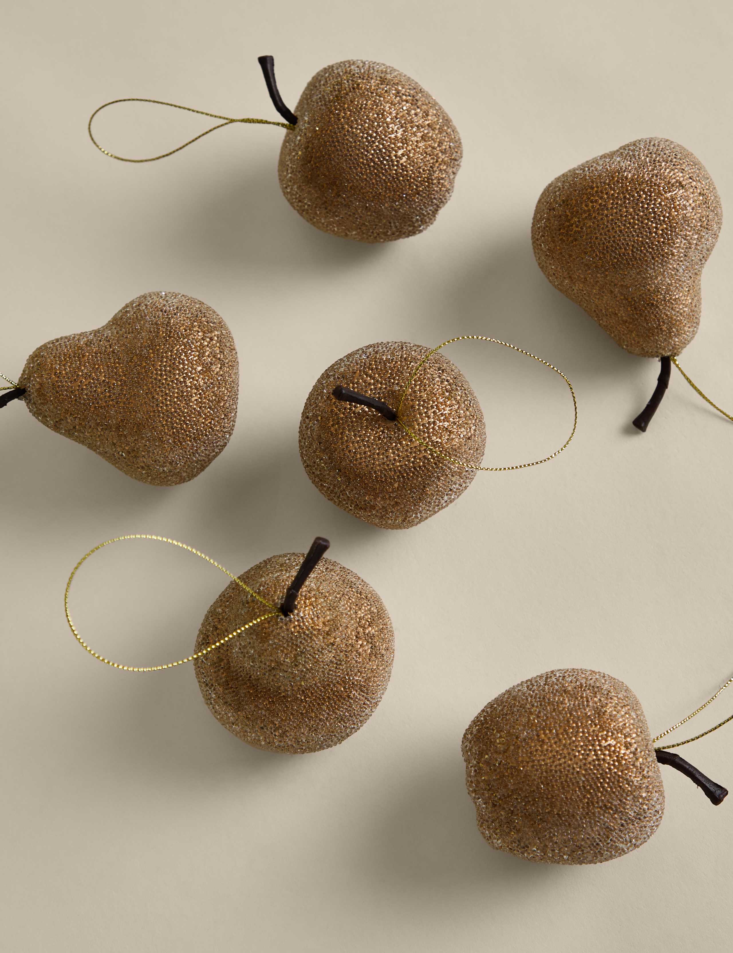 6 Pack Frosted Pear & Apple Baubles