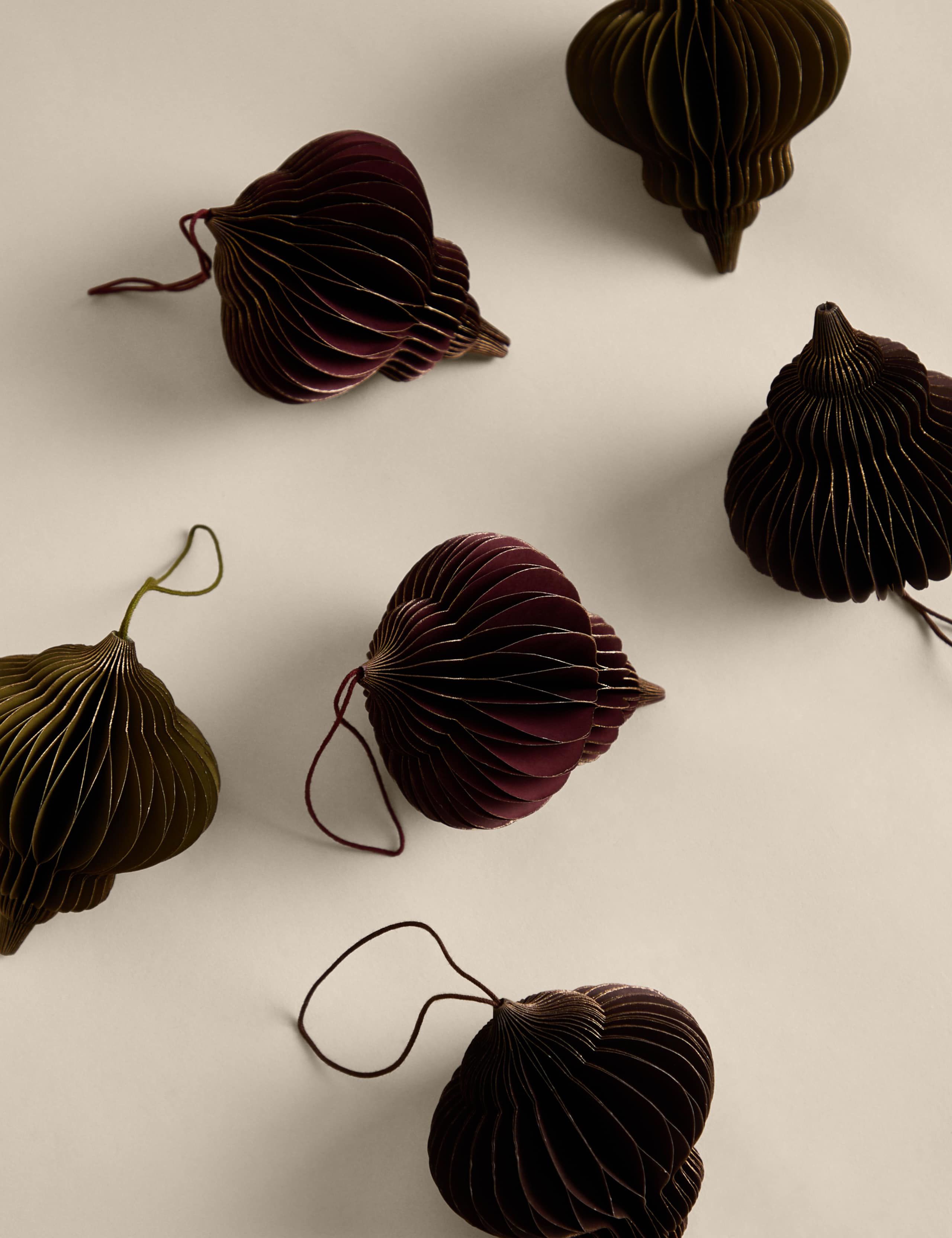 Paper Finial Baubles 6 Pack
