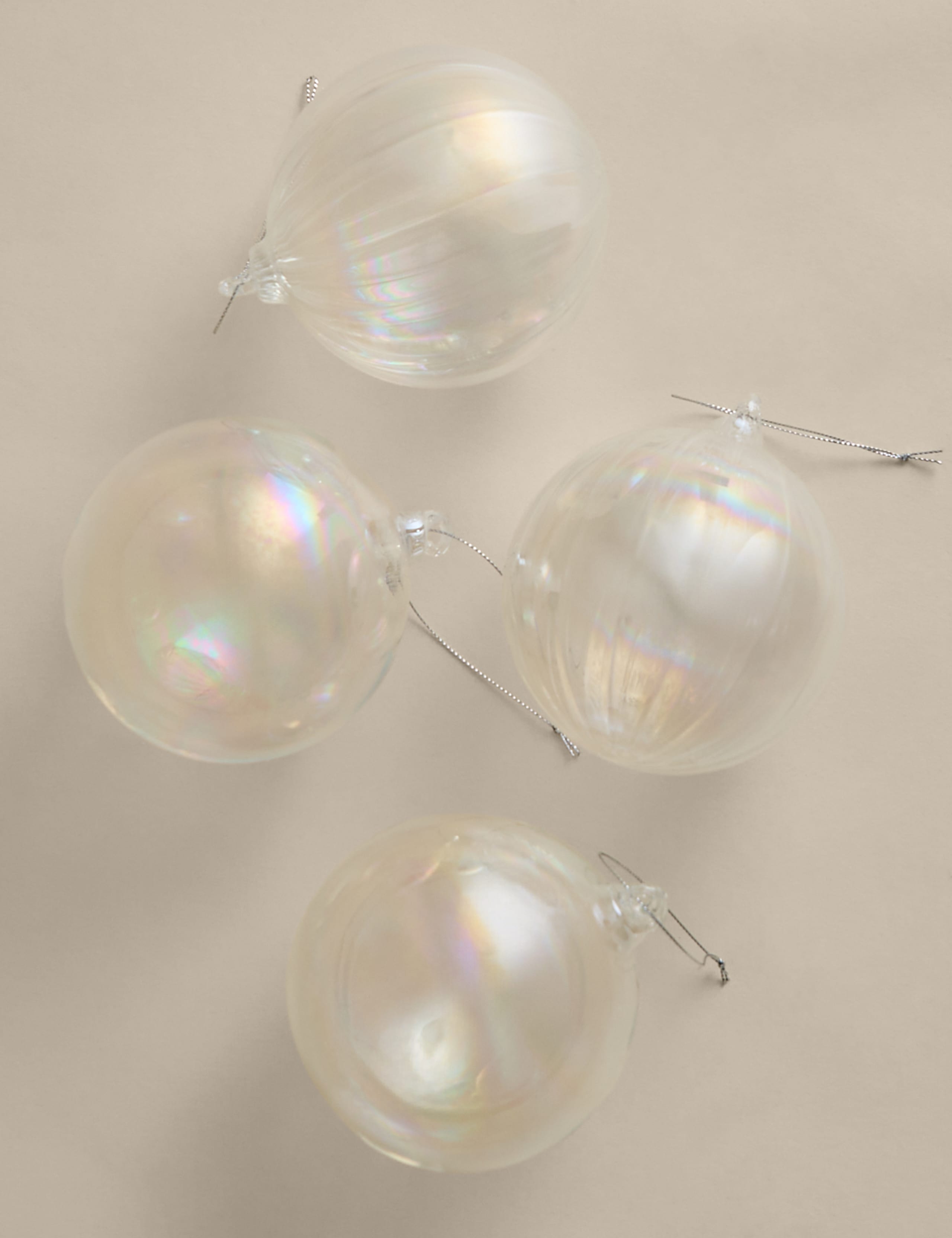 4 Pack Glass Baubles