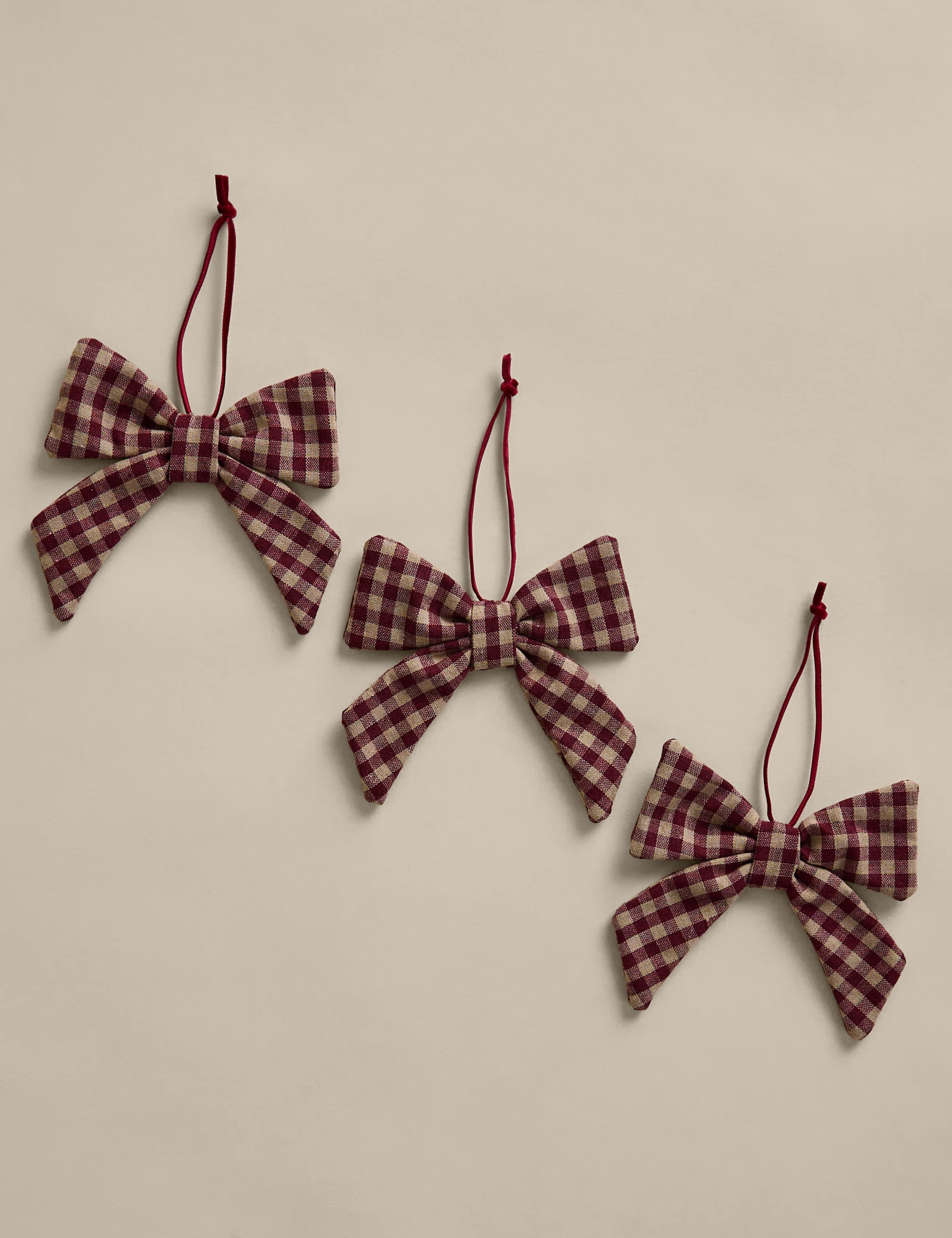 3 Pack Woven Gingham Bows