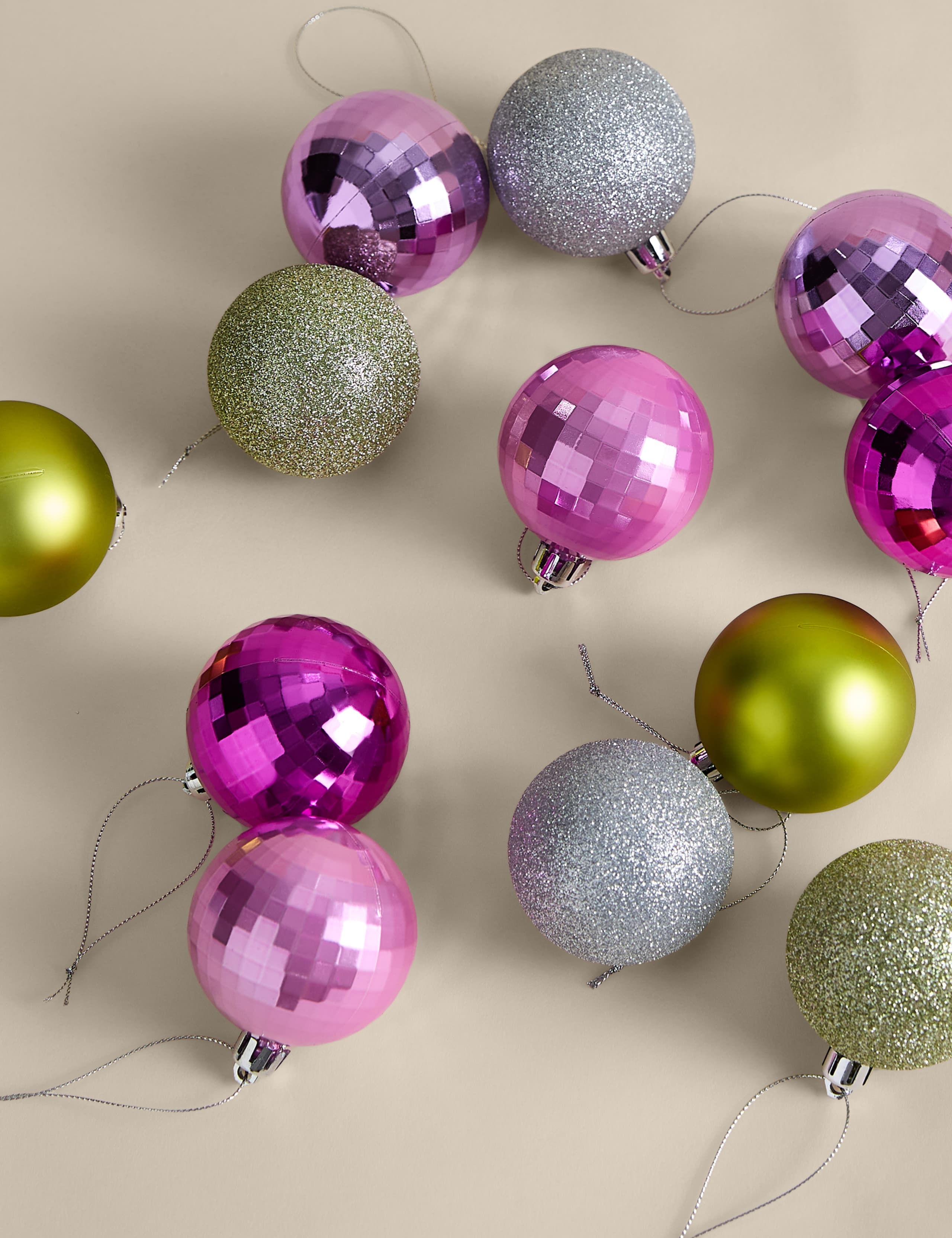 24 Pack Mixed Shatterproof Baubles