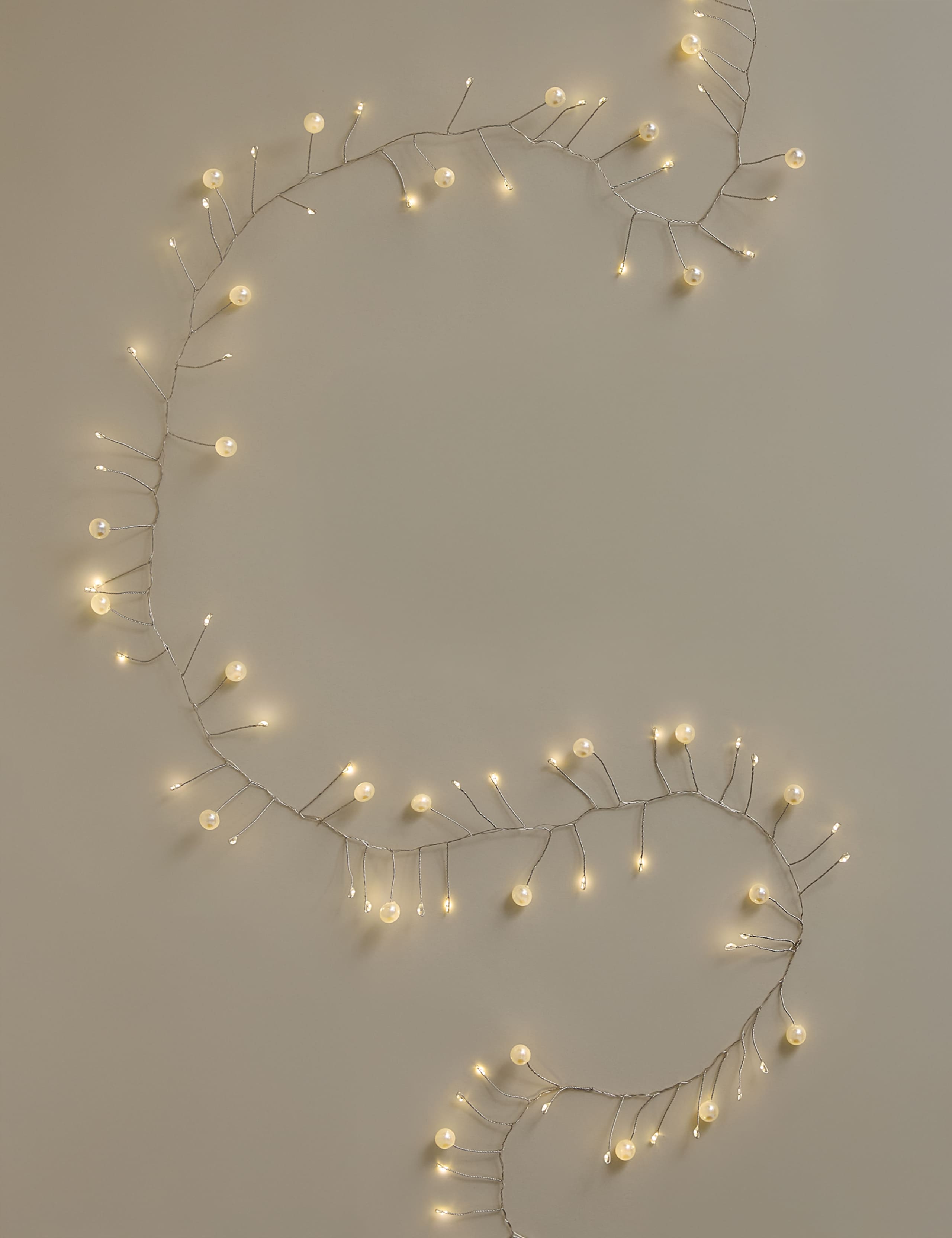 100 LED Warm White Pearl Battery Lights