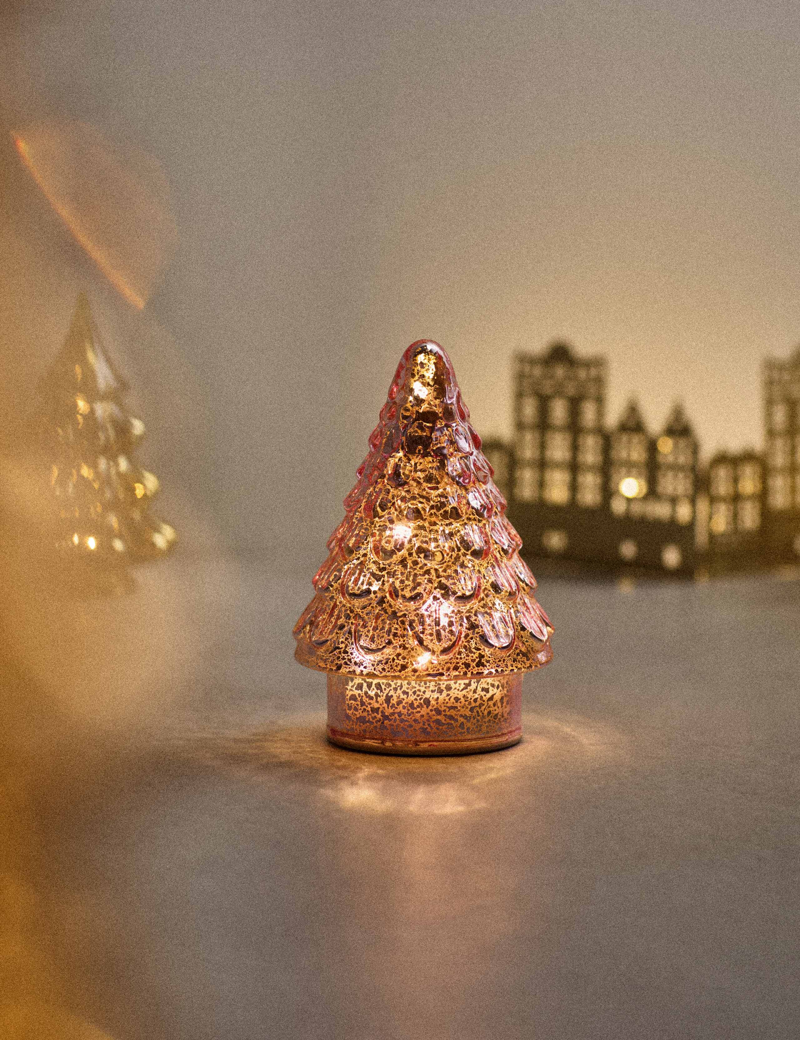 Mercury Glass Light Up Tree Decoration
