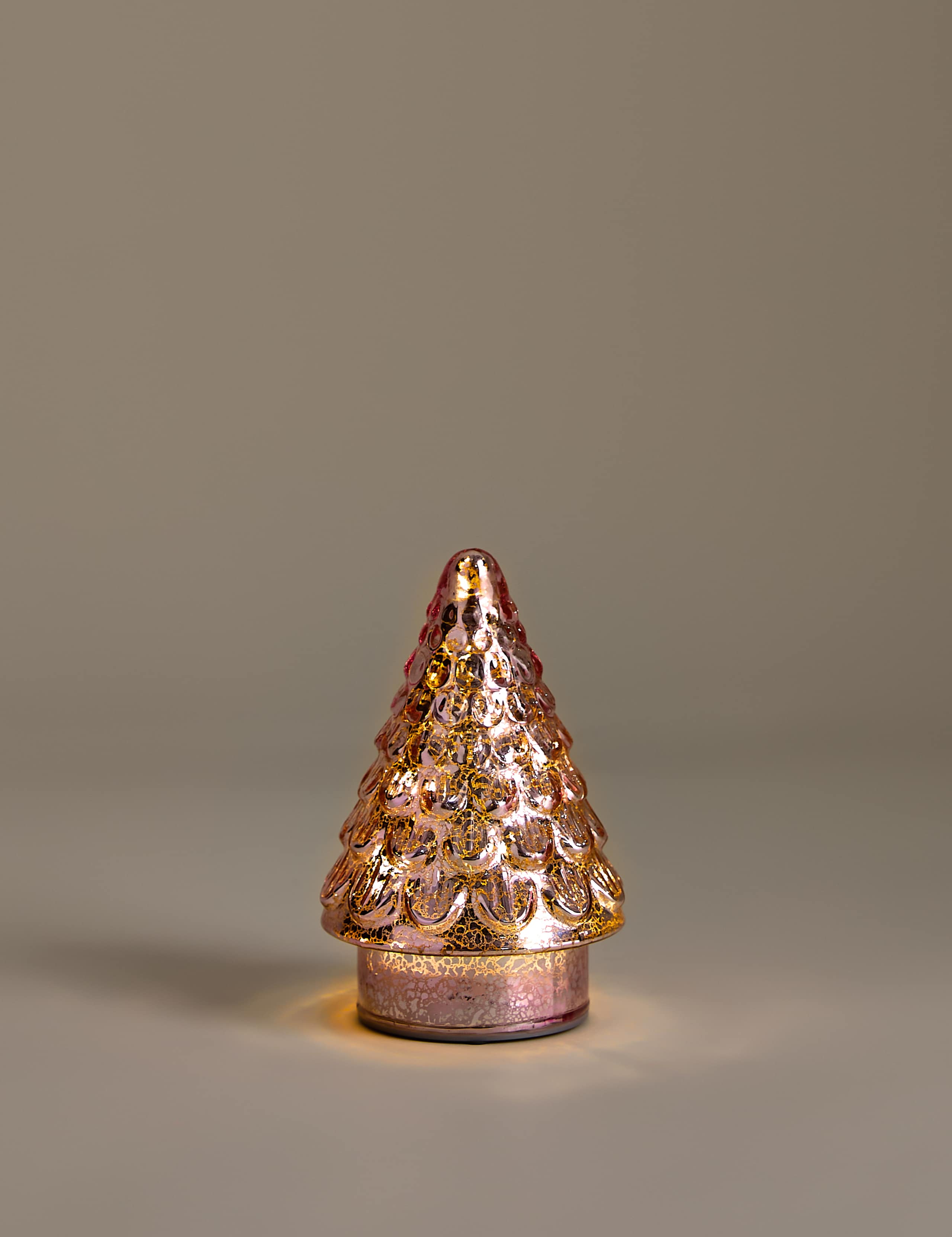Mercury Glass Light Up Tree Decoration