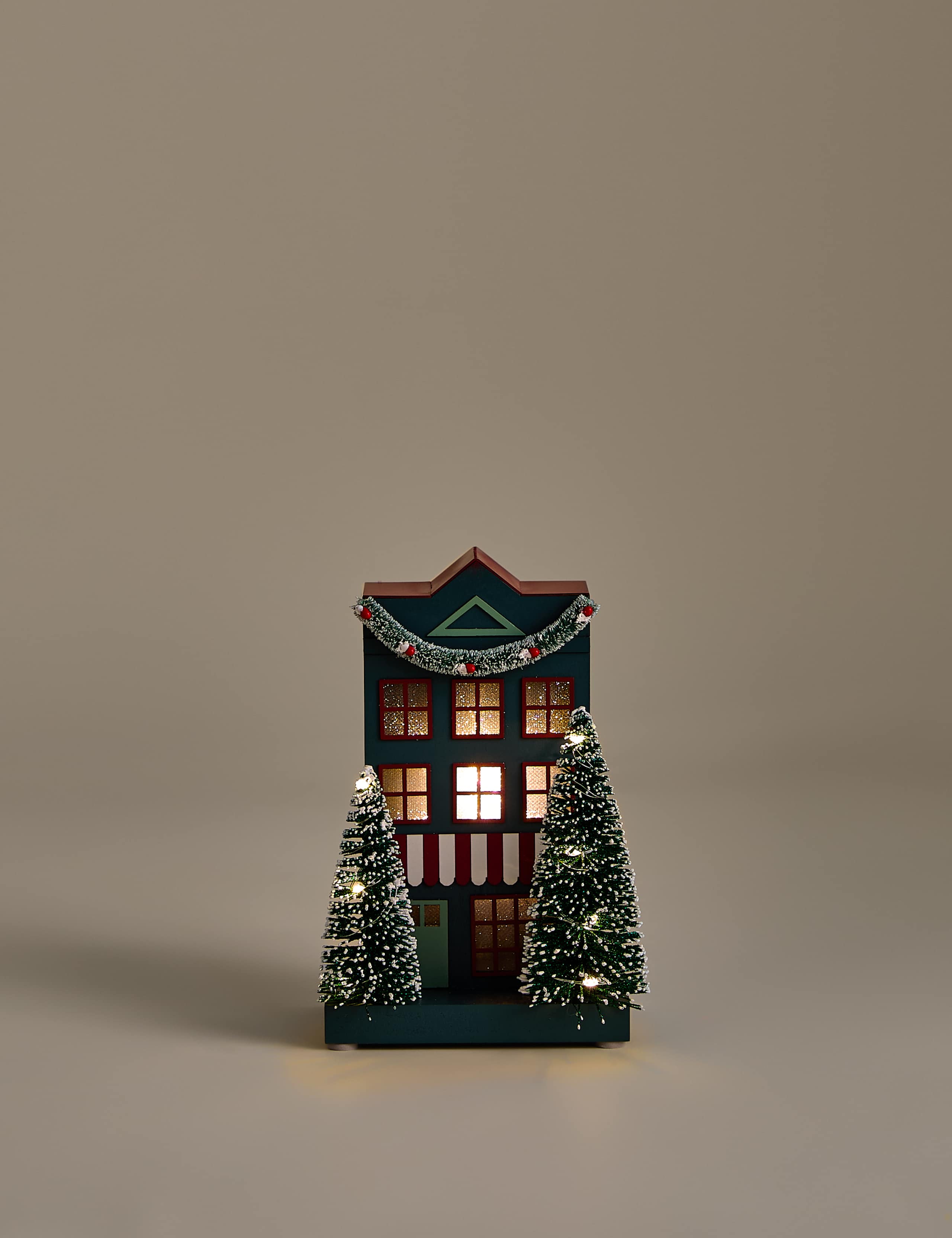 Wood Light Up House Decoration