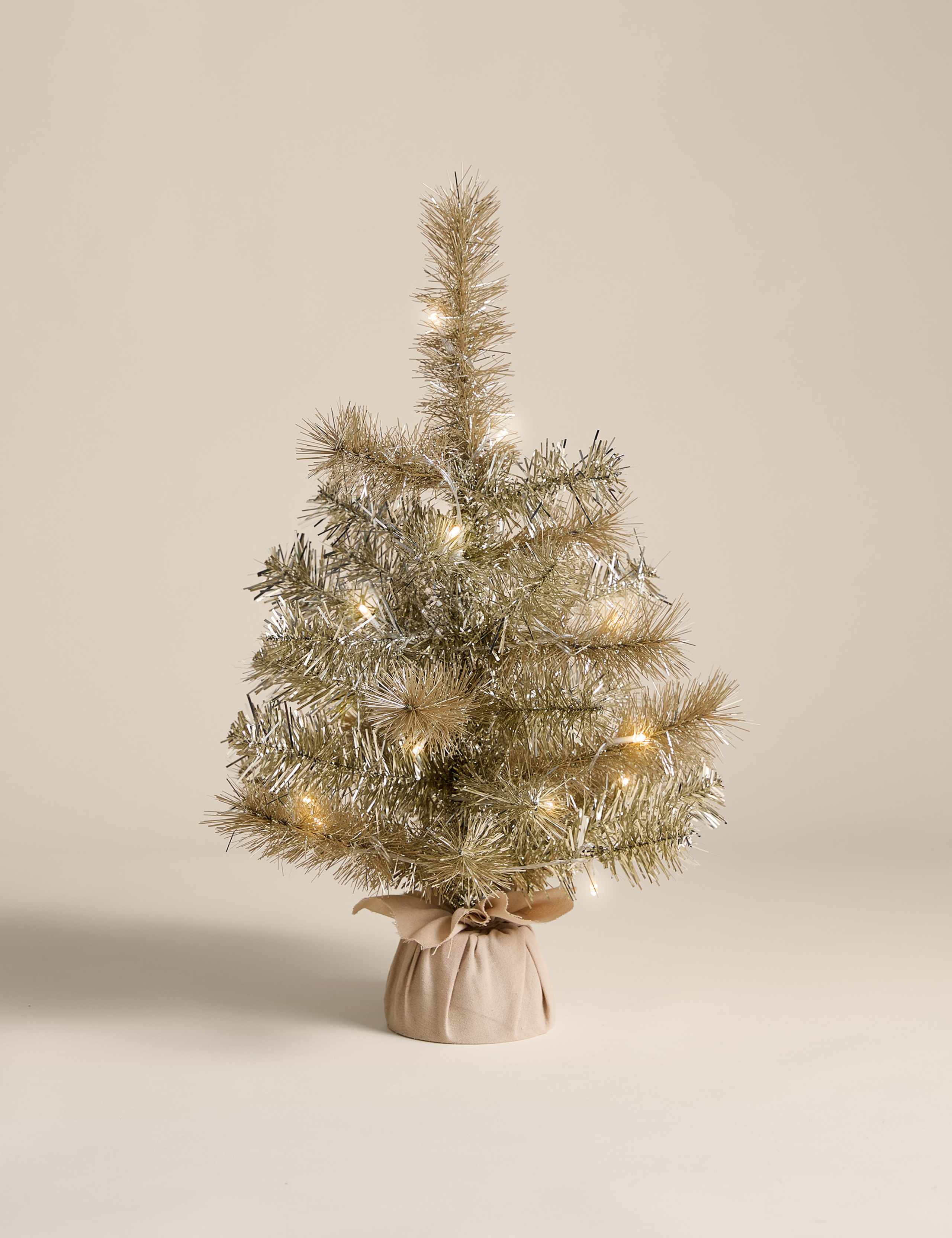 1.5ft Pre-Lit Champagne Christmas Tree