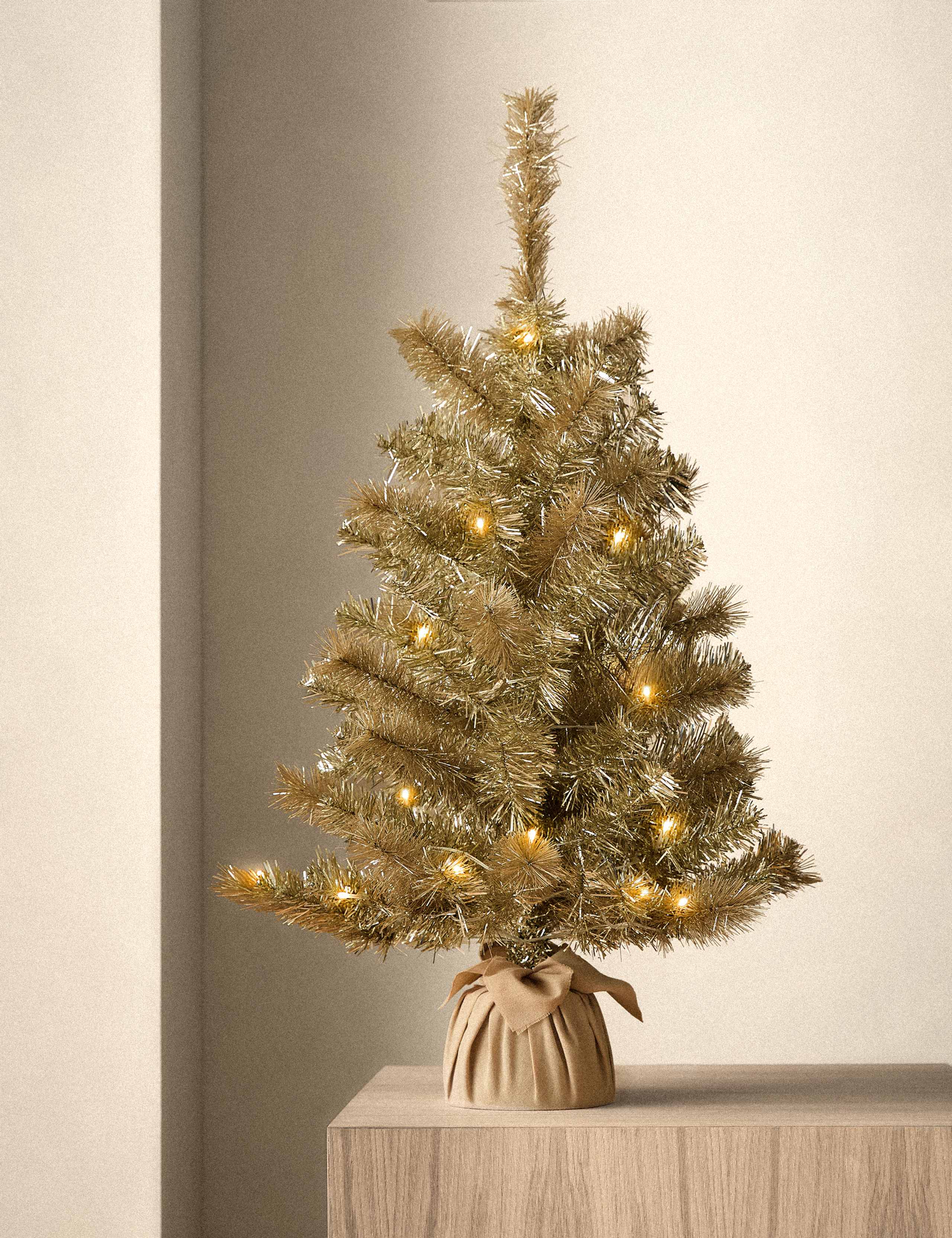 3ft Pre-Lit Champagne Christmas Tree