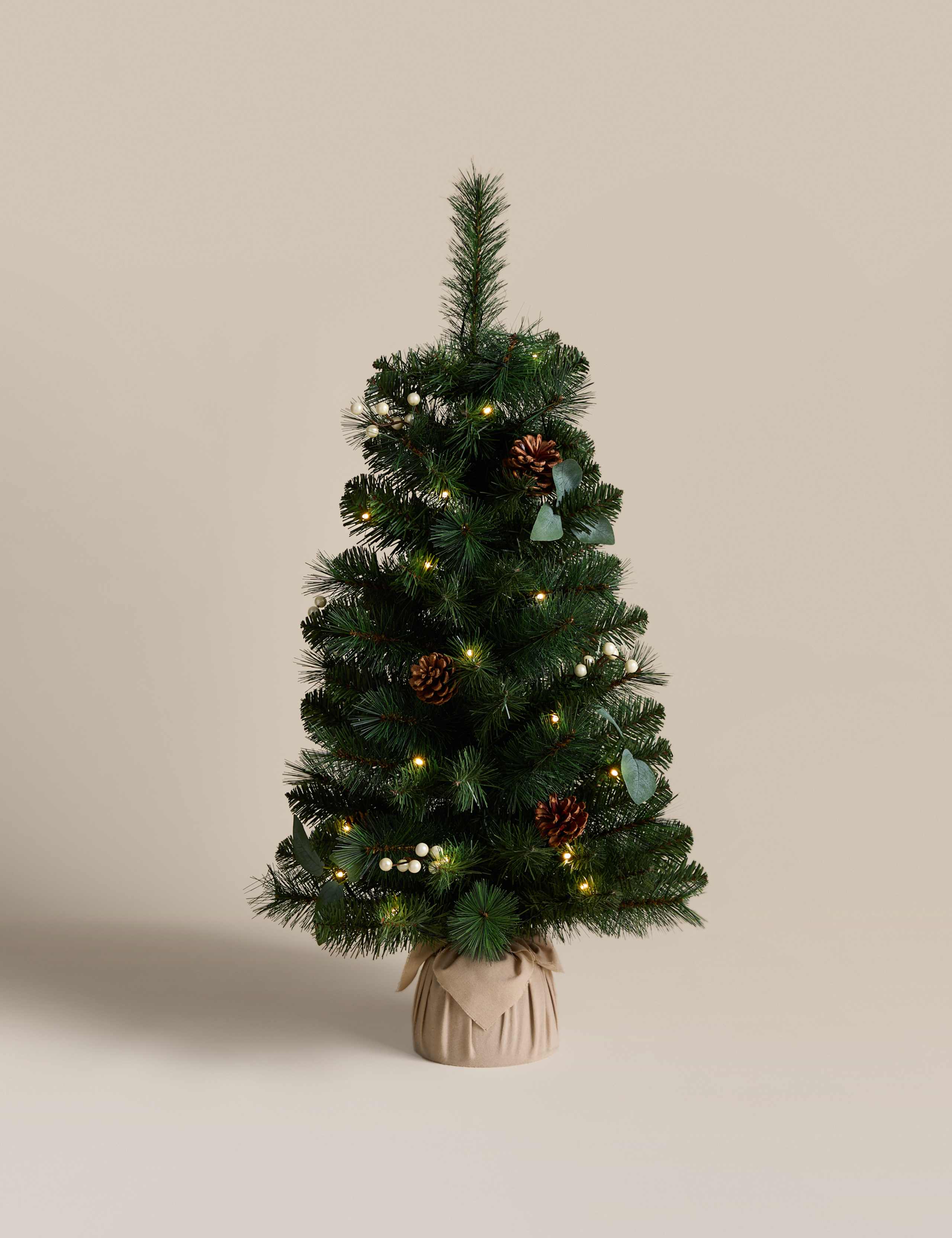 3ft Pre-Lit White Berries Christmas Tree