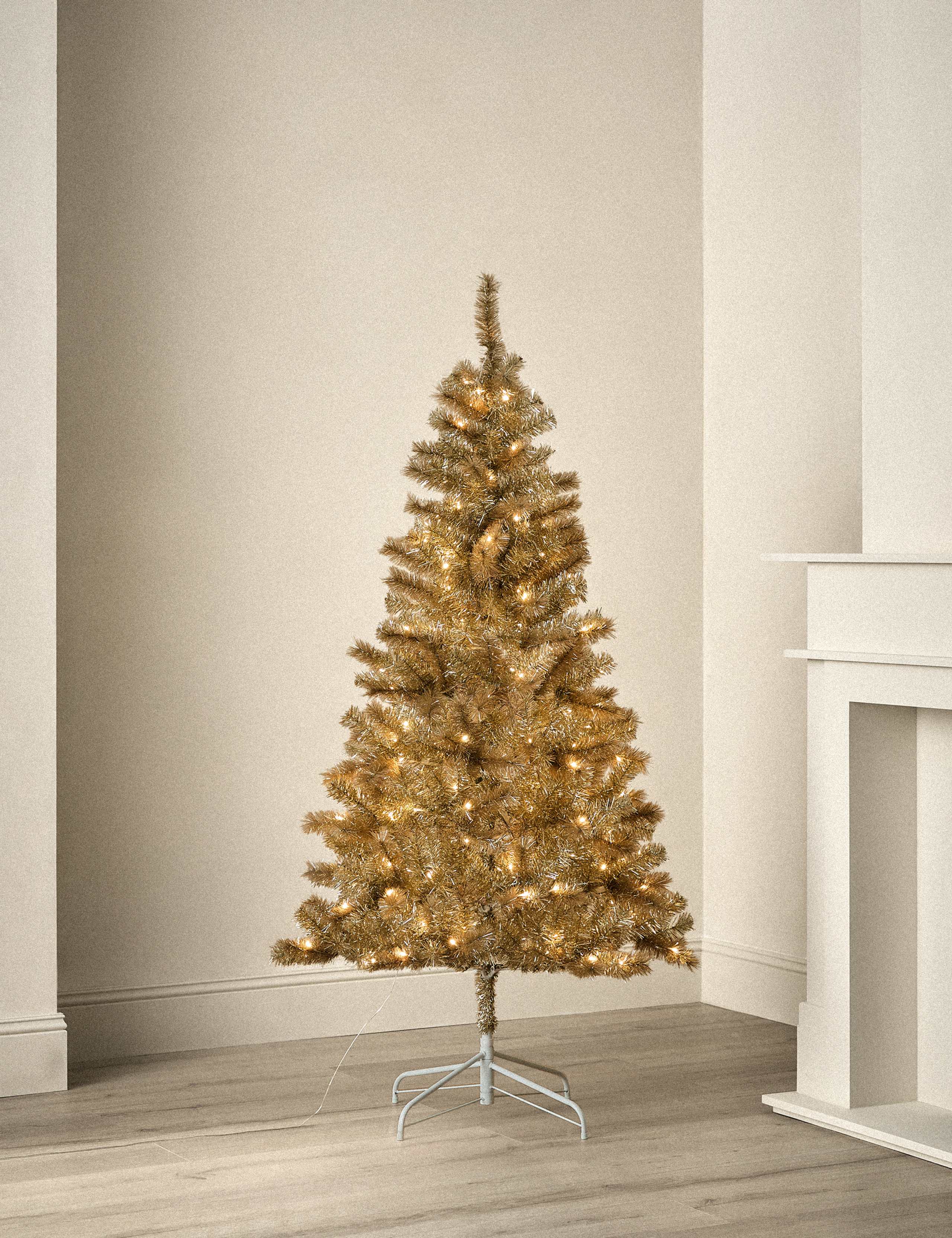 6ft Pre-Lit  Champagne Christmas Tree