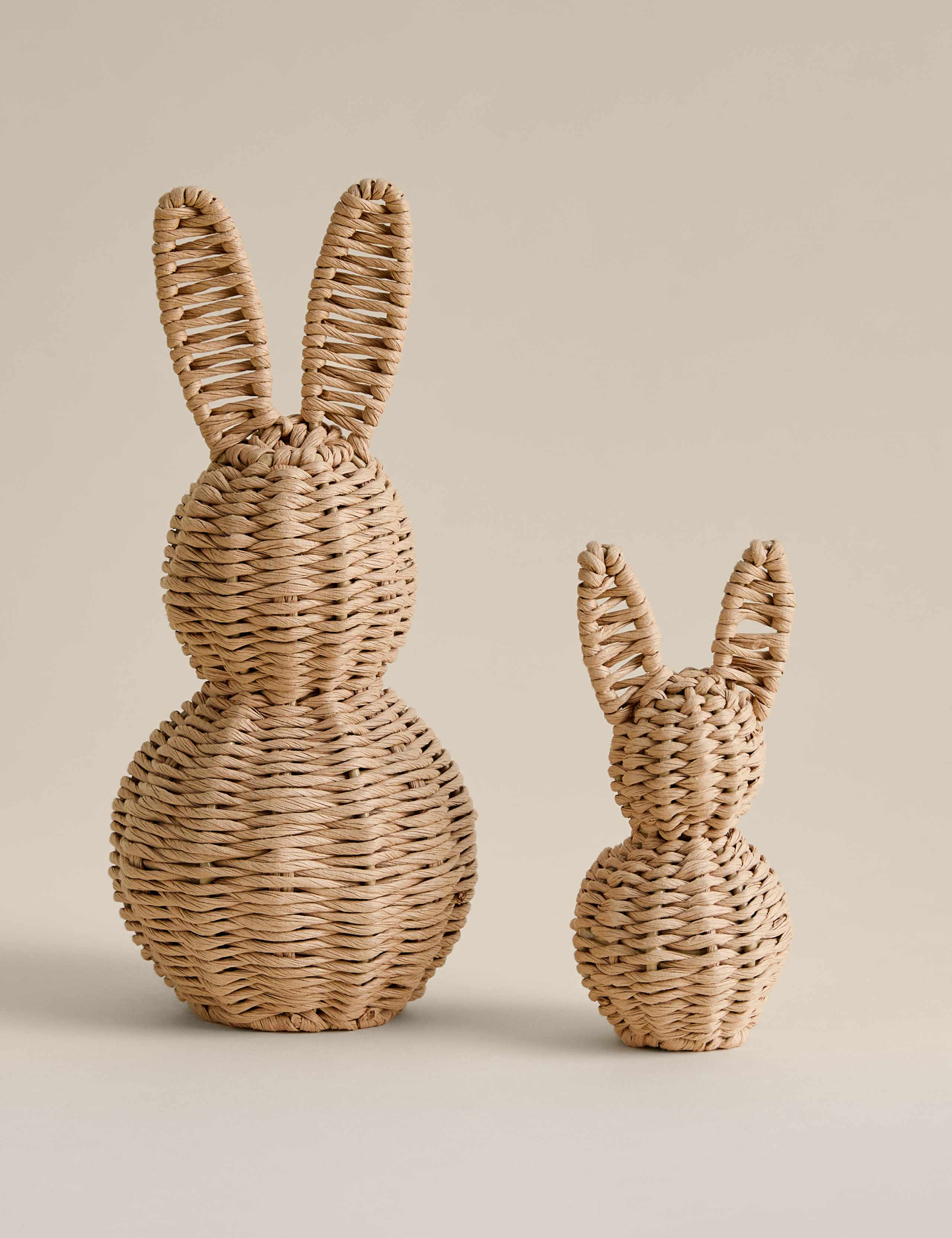 2 Pack Raffia Woven Bunnies