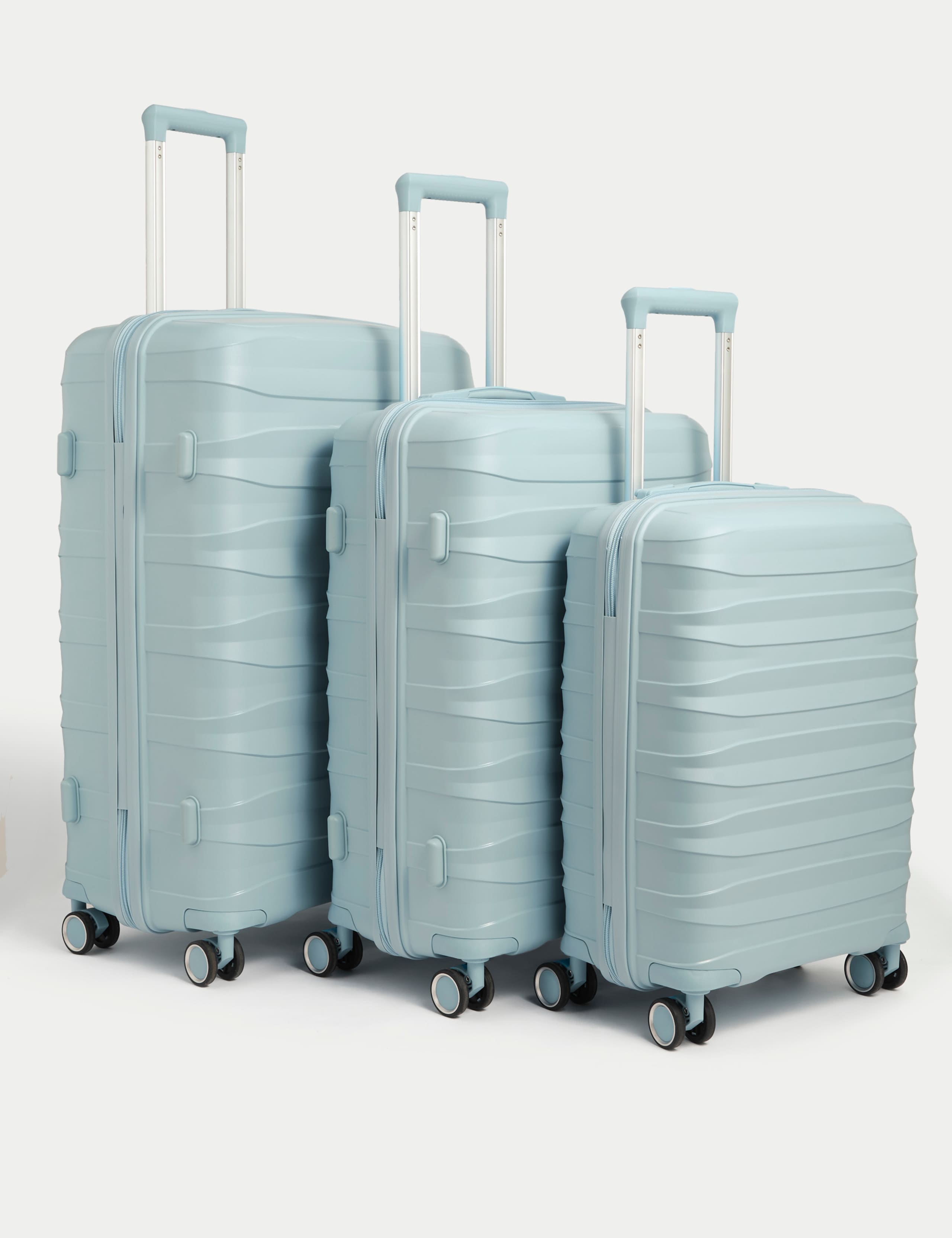 Set of 3 Porto 4 Wheel Hard Shell Suitcases