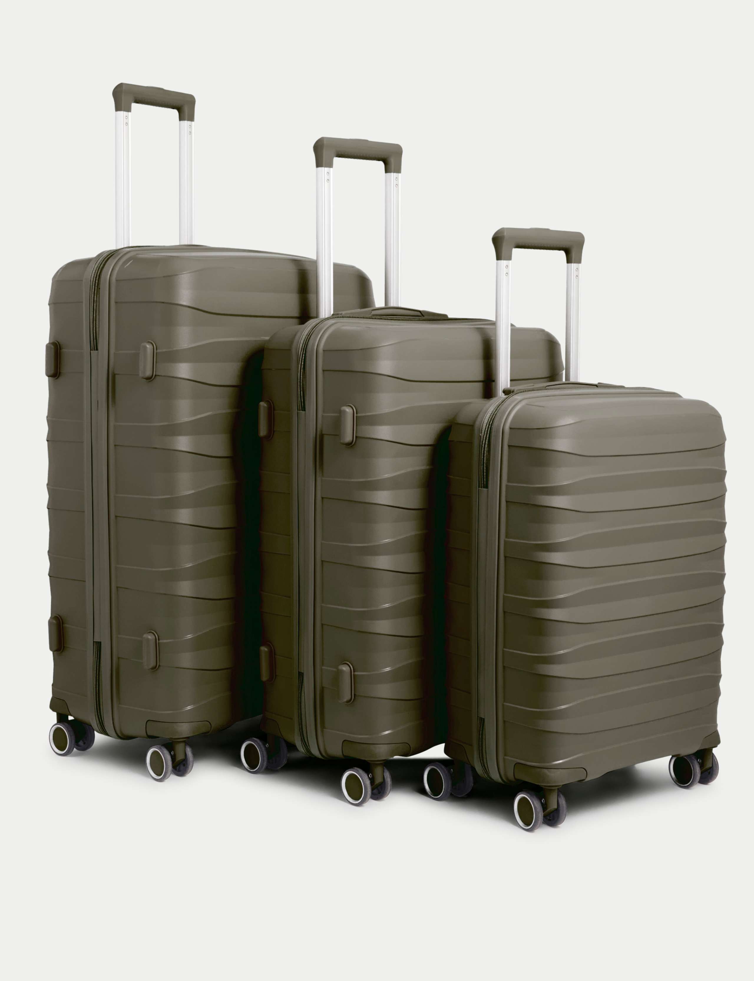 Set of 3 Porto 4 Wheel Hard Shell Suitcases